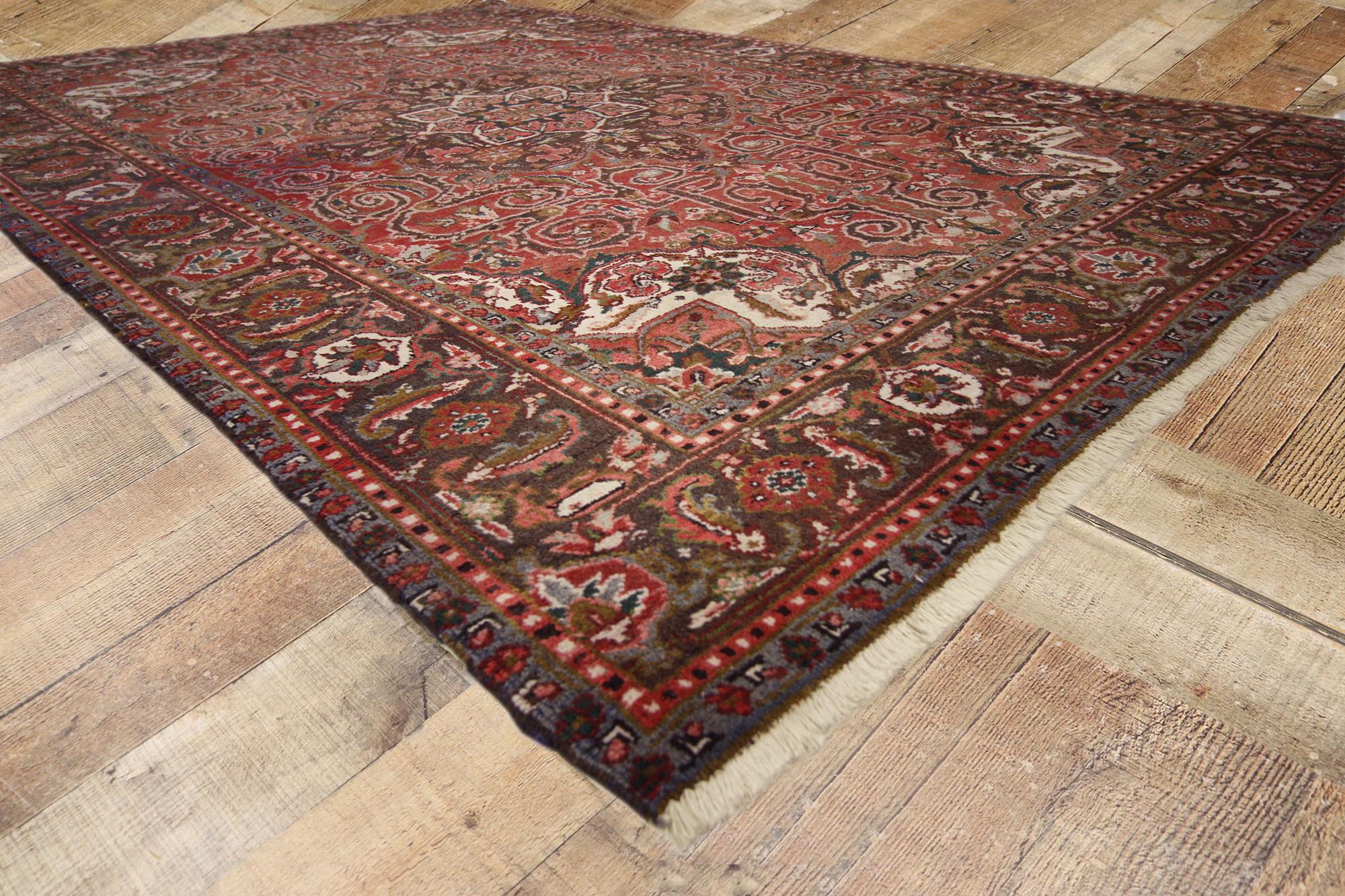 XX secolo 1960's Persian Heriz Carpet with Modern Style in vendita
