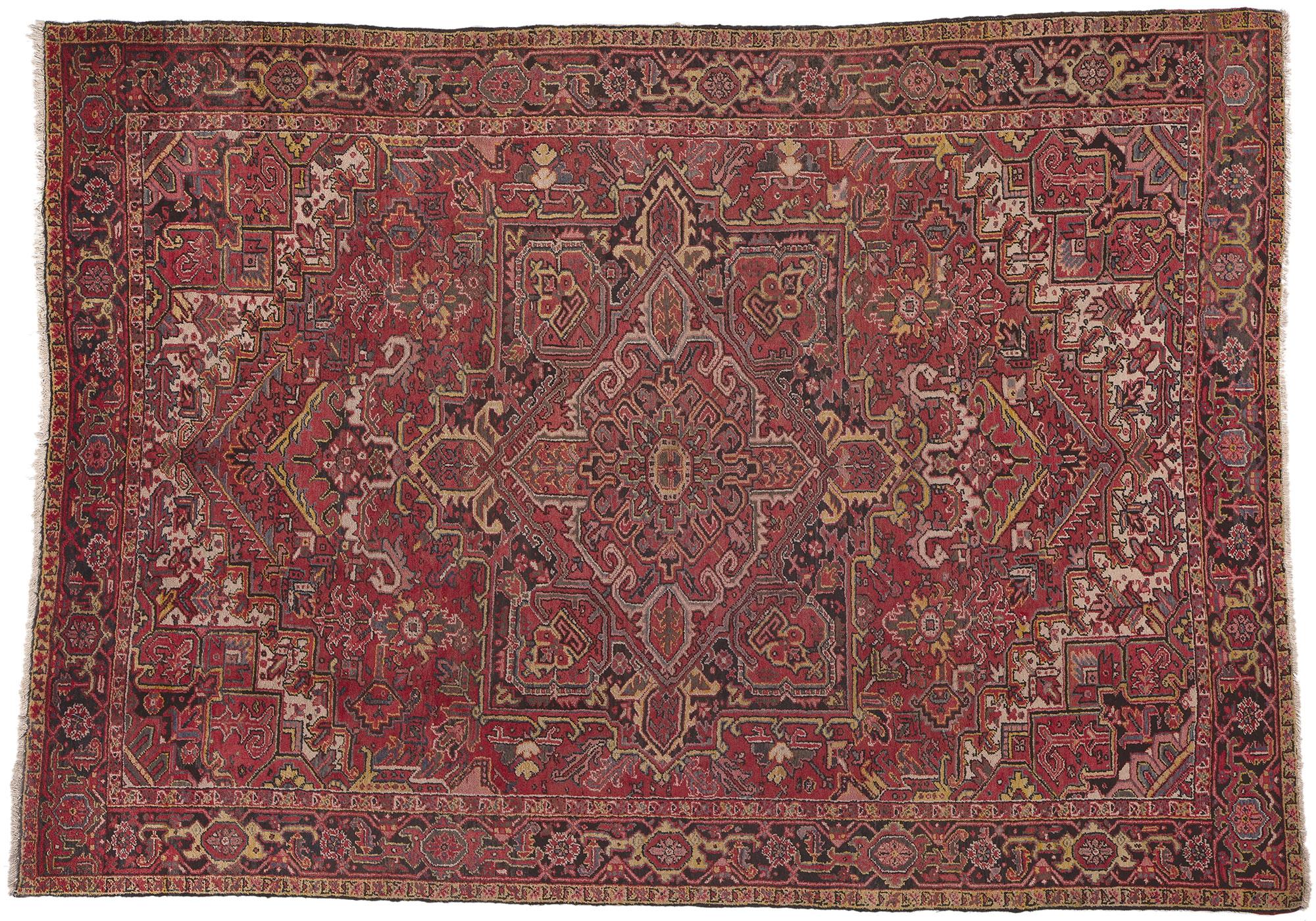 Vintage Persian Heriz Rug, Laid-Back Luxury Meets Traditional Sensibility For Sale 3