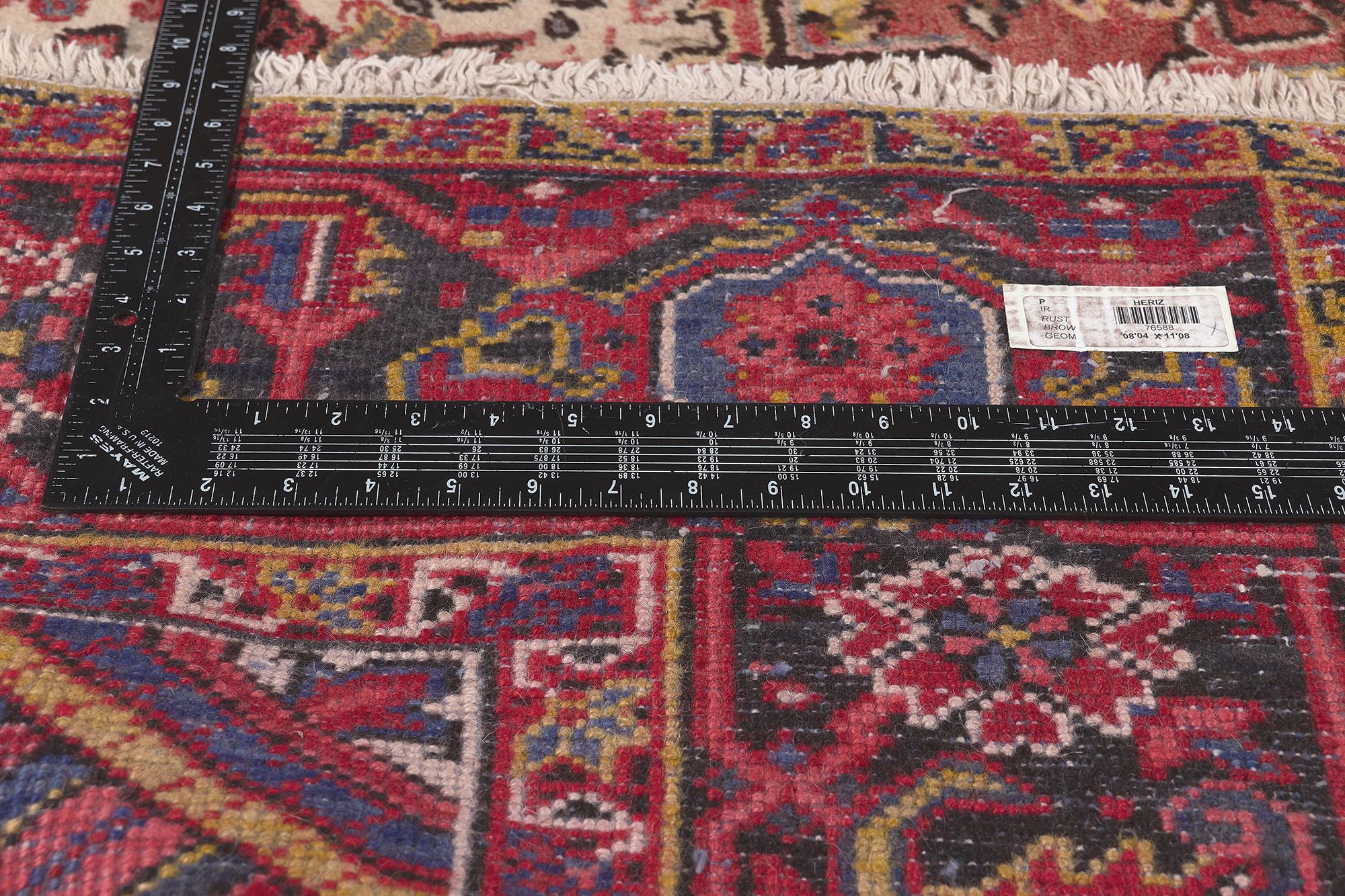 20th Century Vintage Persian Heriz Rug, Laid-Back Luxury Meets Traditional Sensibility For Sale