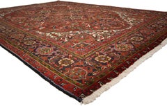 Vintage Persian Heriz Rug with Traditional English Tudor Manor House Style