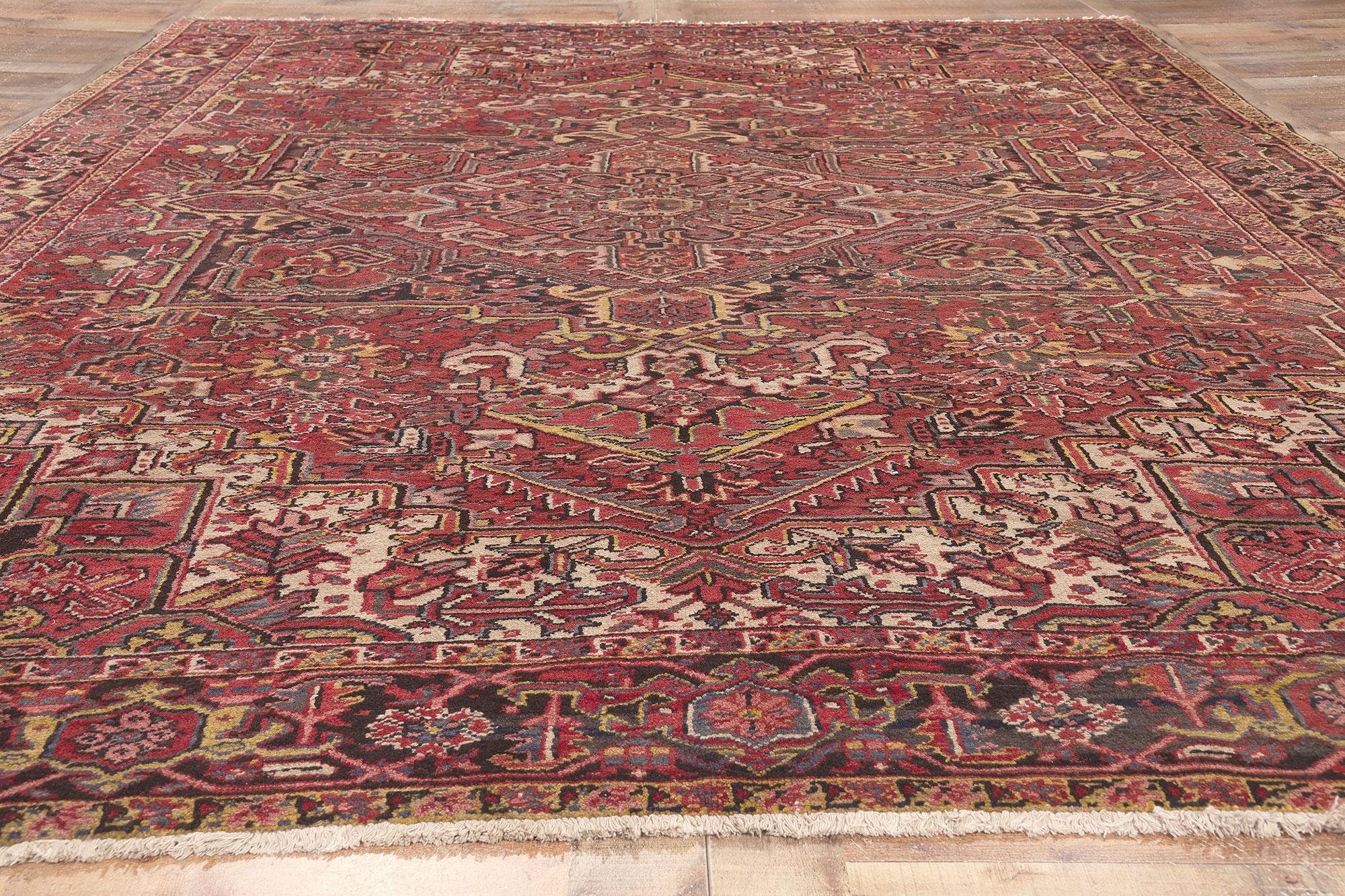 Vintage Persian Heriz Rug, Laid-Back Luxury Meets Traditional Sensibility For Sale 1