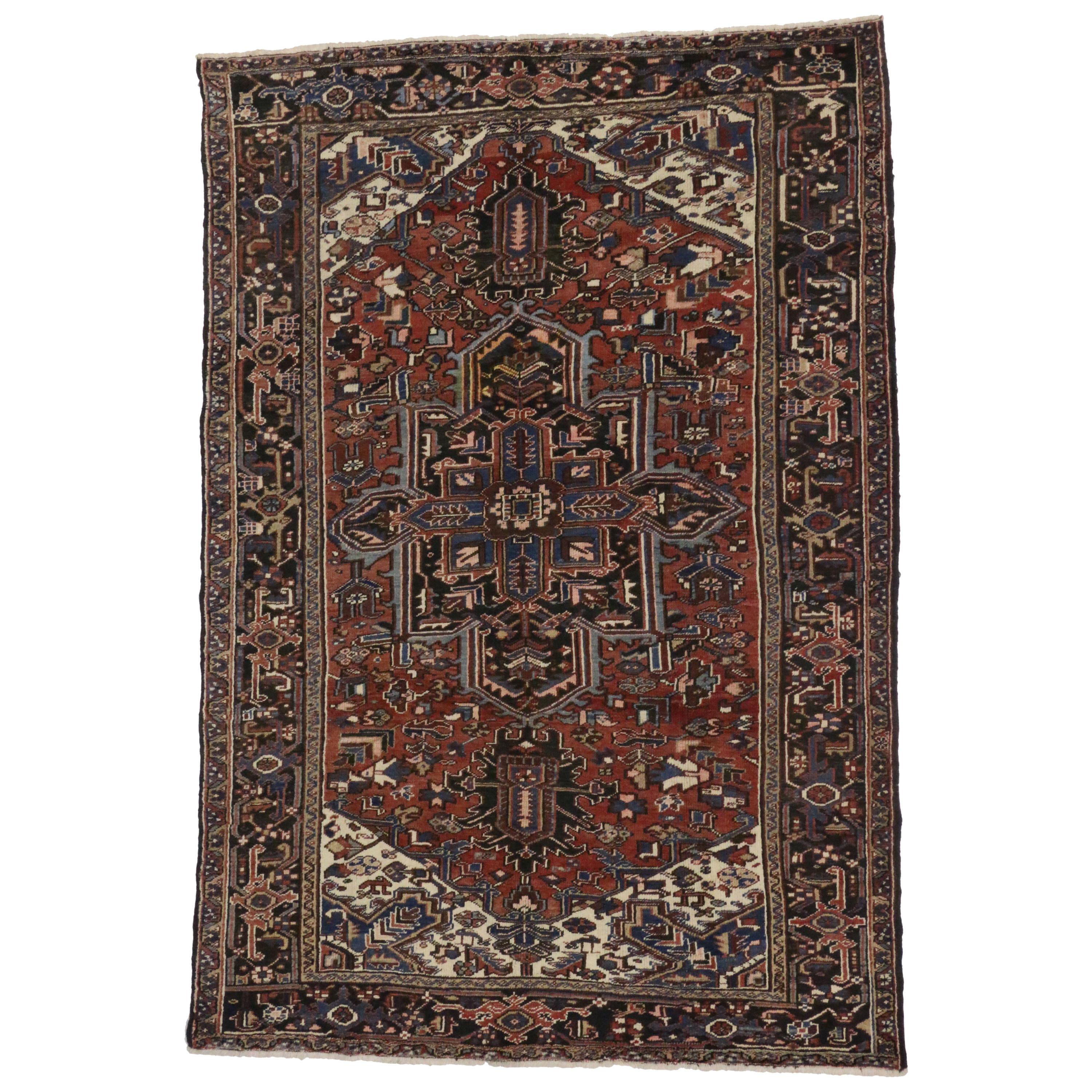 Vintage Persian Heriz Rug