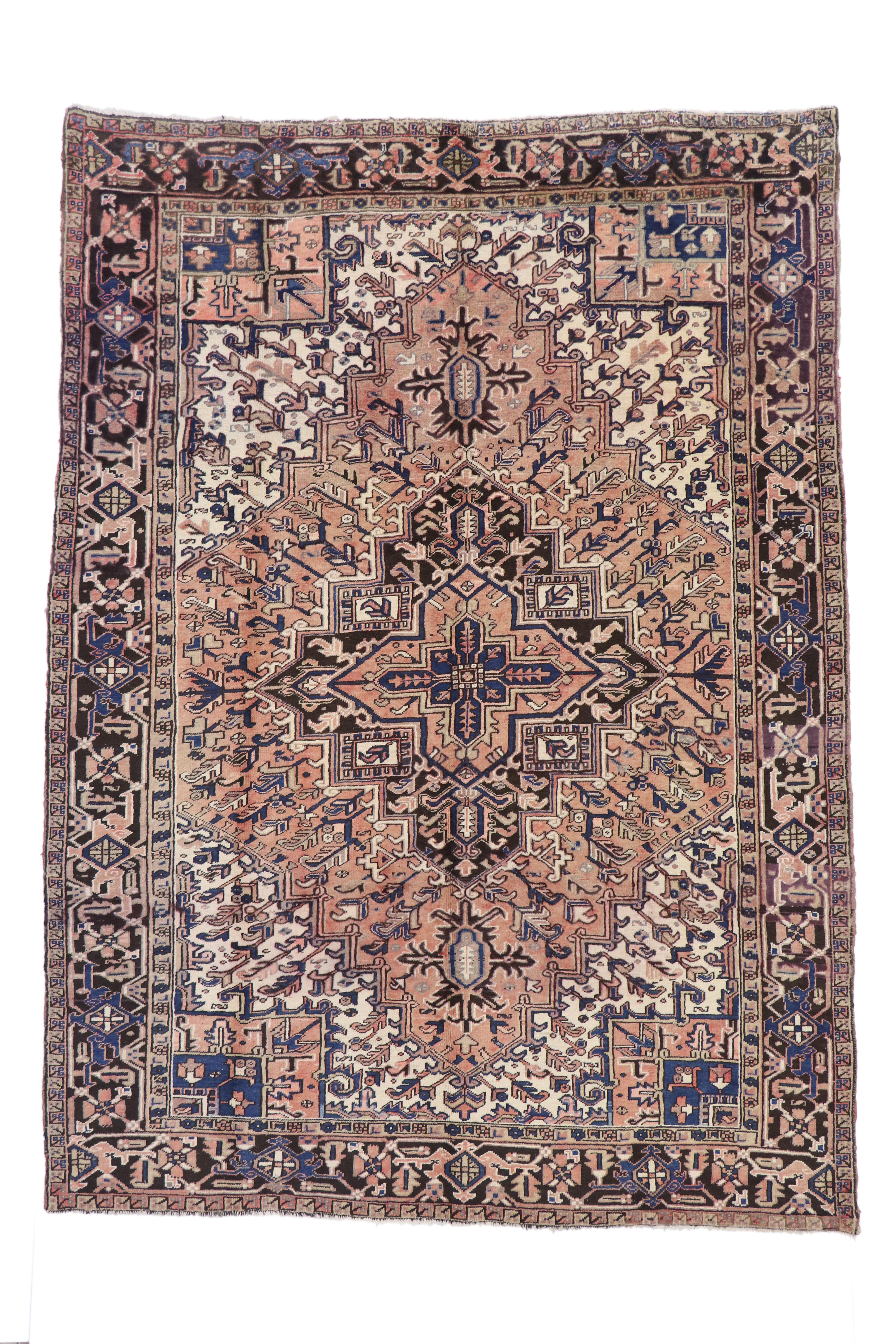 Vintage Persian Heriz Rug with MidCentury Modern Style For Sale at 1stDibs persian rug mid