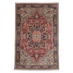 Retro Persian Heriz Hotel Lobby Size Rug with Mid-Century Modern Style