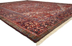 Vintage Persian Heriz Rug with Modern American Craftsman Style