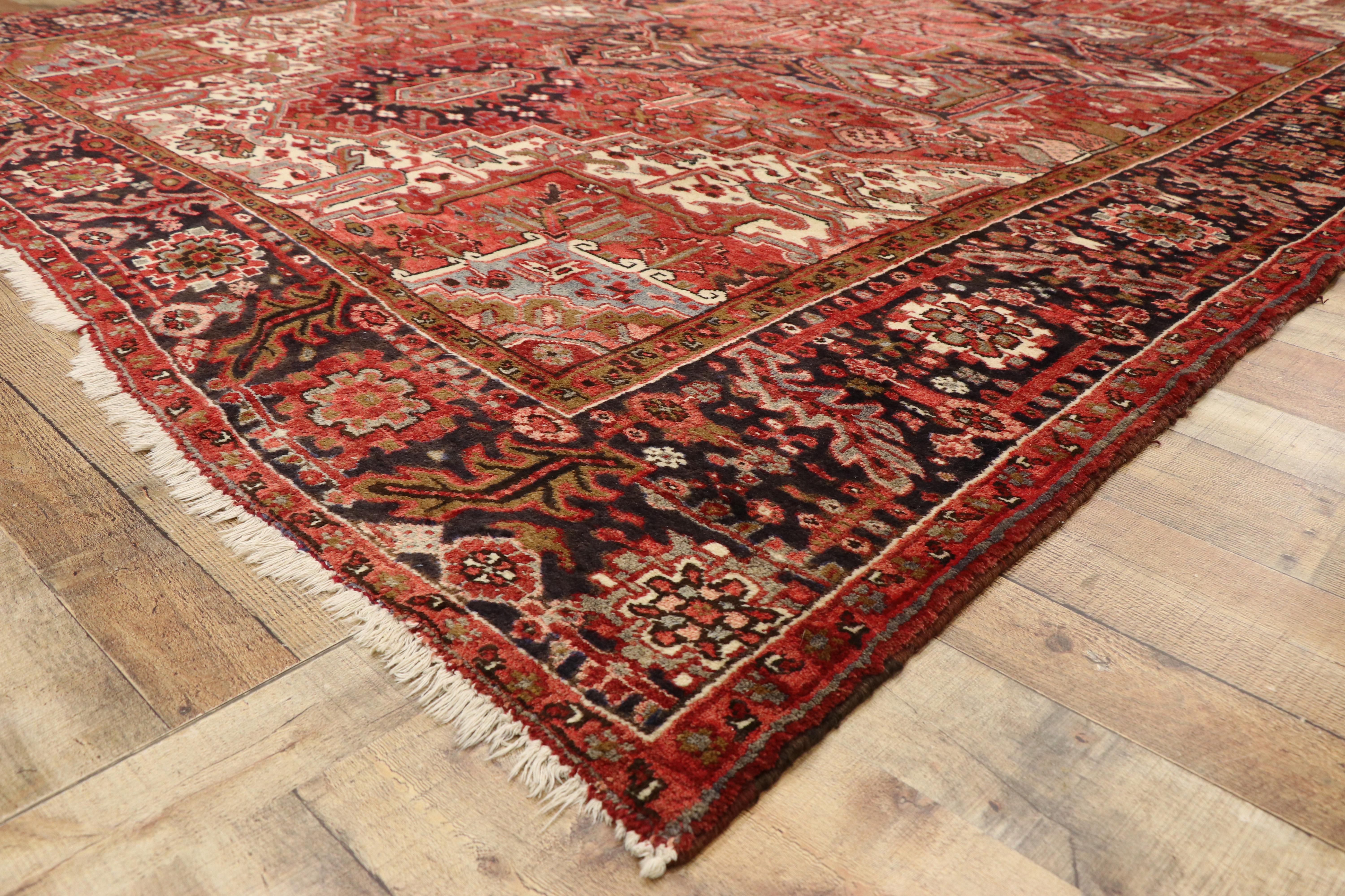 20th Century Vintage Persian Heriz Rug with Modern American Craftsman Style For Sale