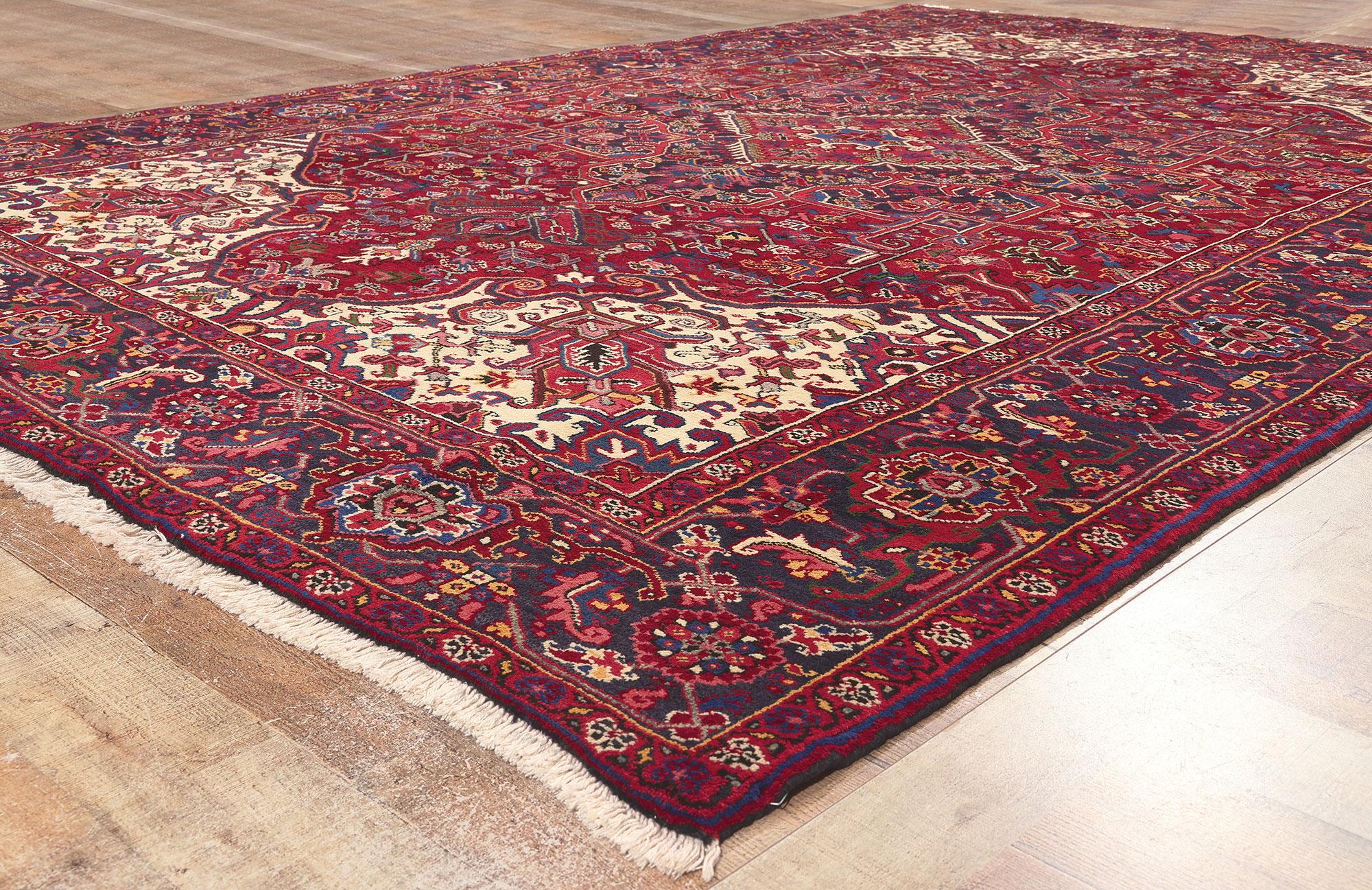 20th Century Vintage Persian Heriz Rug, Classic Elegance Meets Effortlessly Chic For Sale