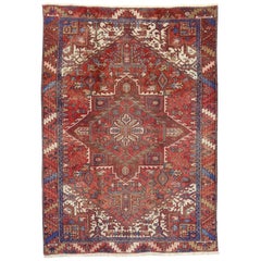 Vintage Persian Heriz Rug with Modern English Cottage Tudor Style