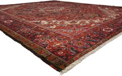 Vintage Persian Heriz Rug with Modern English Manor House Style