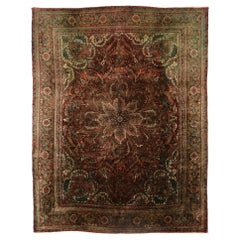 Persischer Ahar Heriz Vintage-Teppich im modernen, rustikalen Arts & Crafts-Stil