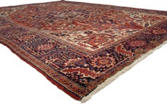 Vintage Persian Heriz Rug with Traditional English Tudor Manor House Style