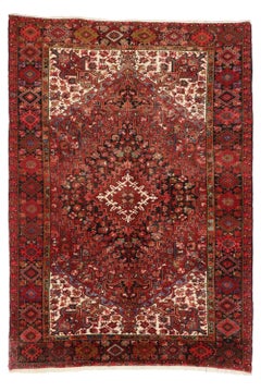Vintage Persischer Heriz-Teppich mit modernem Mid-Century Vintage-Stil