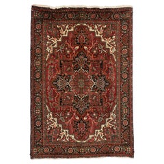 Vintage Persian Heriz Rug with Traditional English Tudor Manor House Style