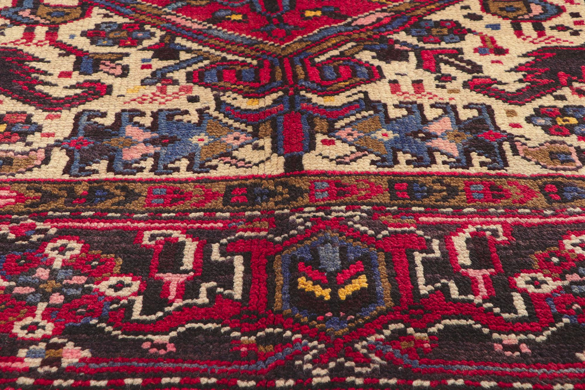 Vintage Persian Heriz Rug with Traditional Modern Luxe Style In Good Condition For Sale In Dallas, TX