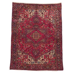 Retro Persian Heriz Rug with Traditional Modern Luxe Style