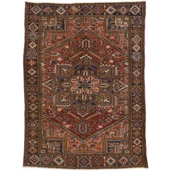 Vintage Persian Heriz Rug with Traditional Modern Style