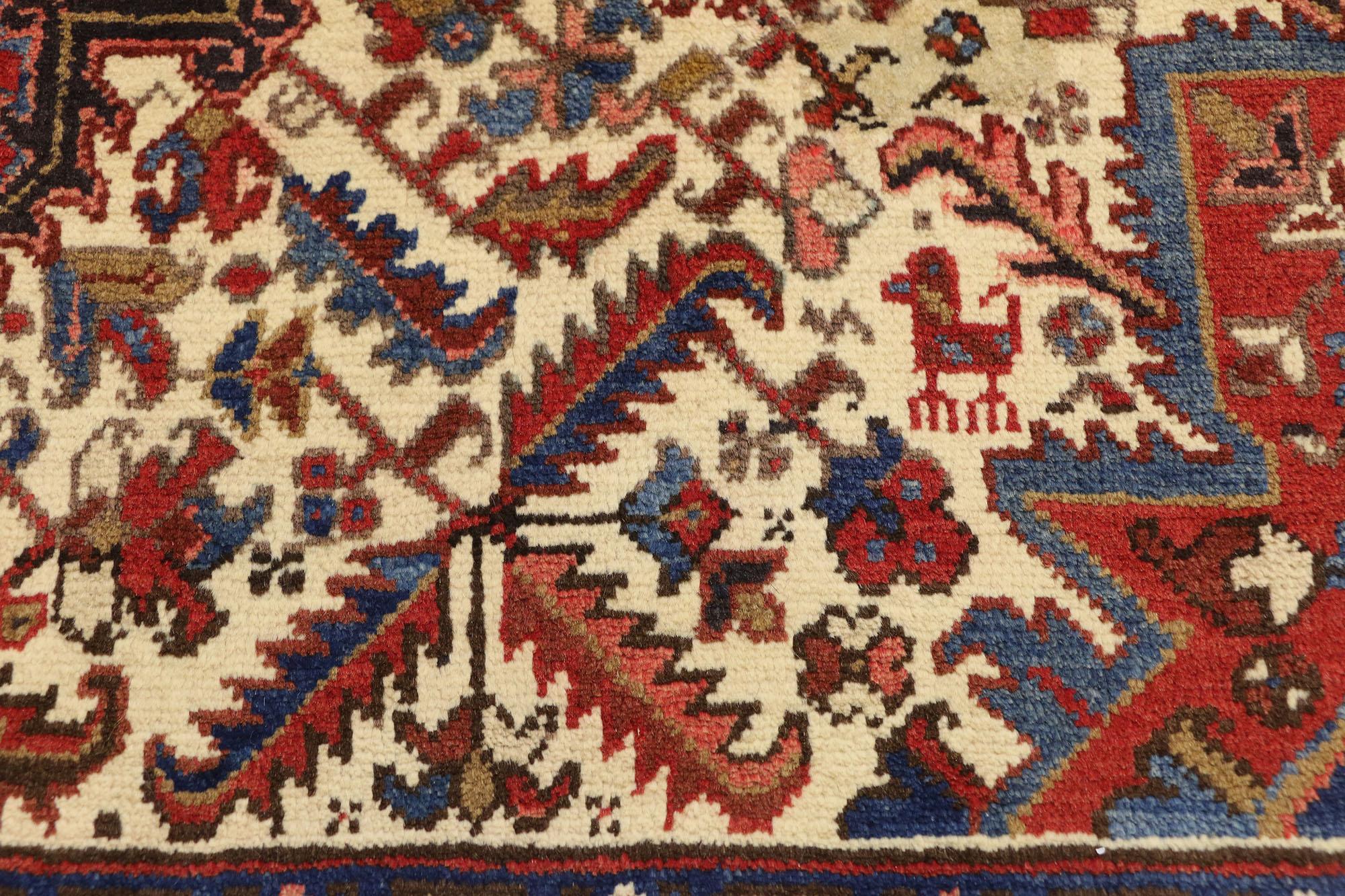 Irakien Tapis persan Heriz vintage avec style moderne traditionnel, tapis Wagireh en vente