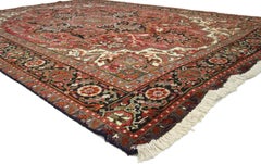 Vintage Persian Heriz Rug with Traditional English Tudor Manor House Style
