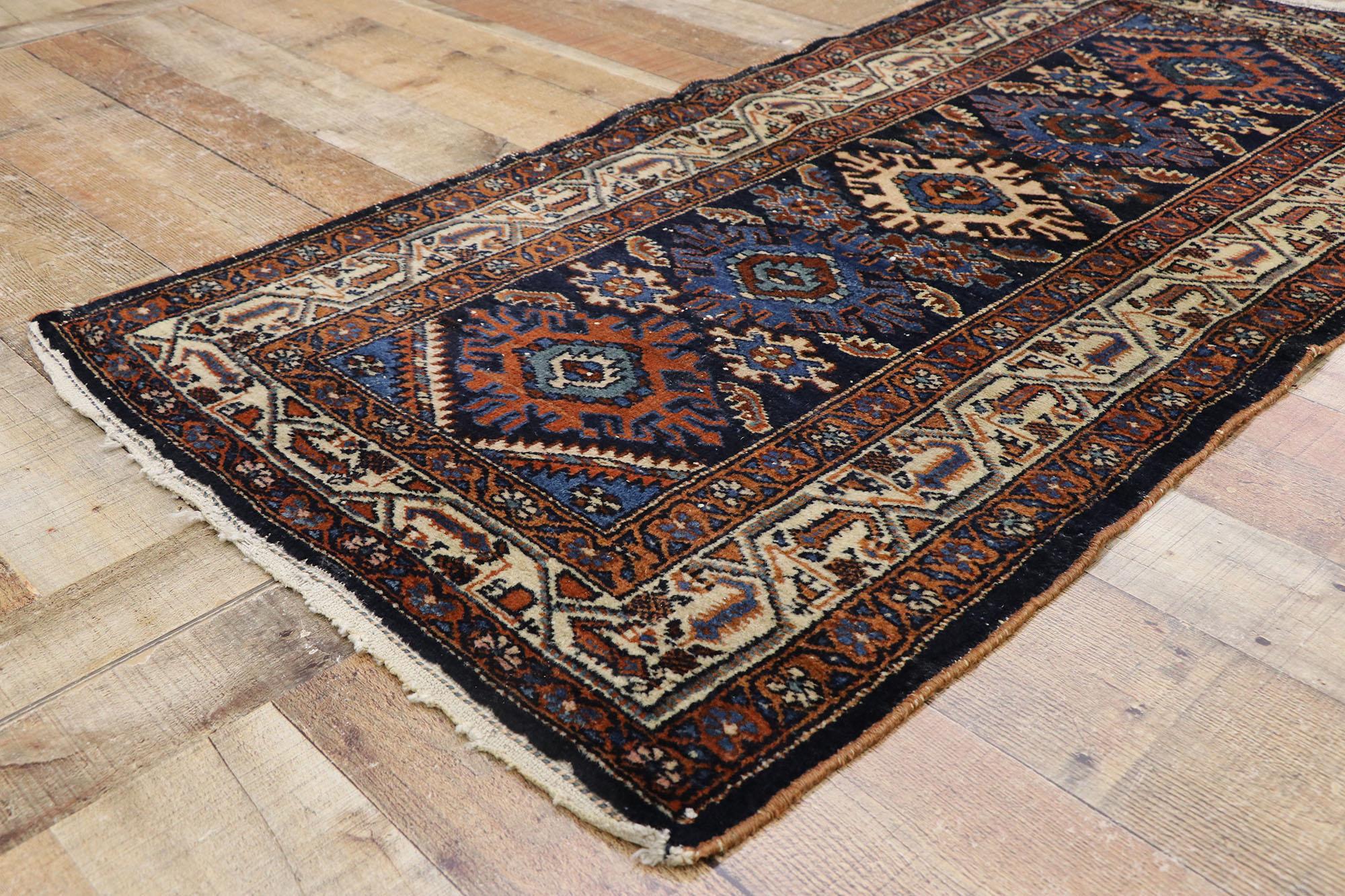 20th Century Vintage Persian Heriz Rug with Tribal Style For Sale