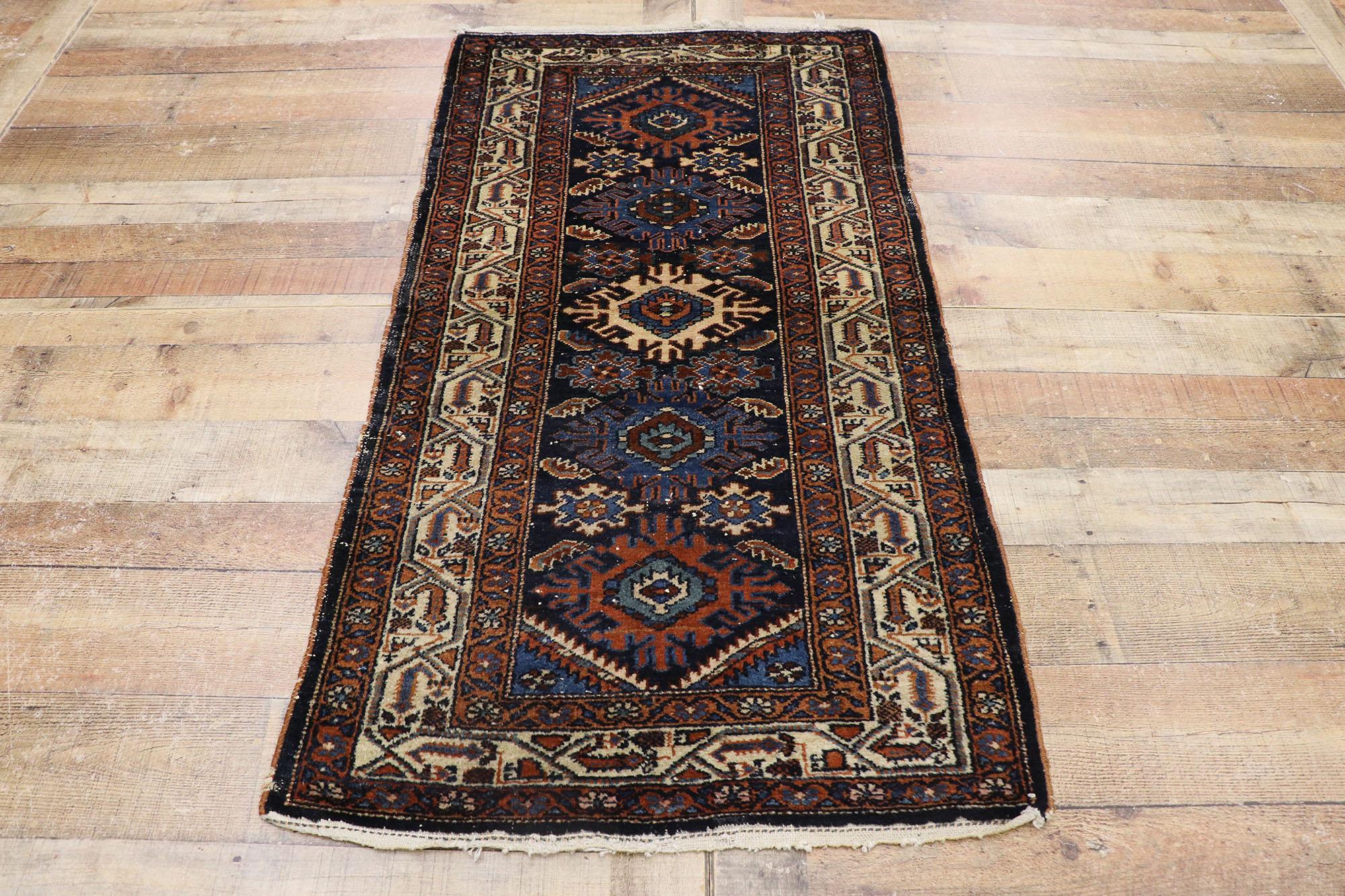 Wool Vintage Persian Heriz Rug with Tribal Style For Sale