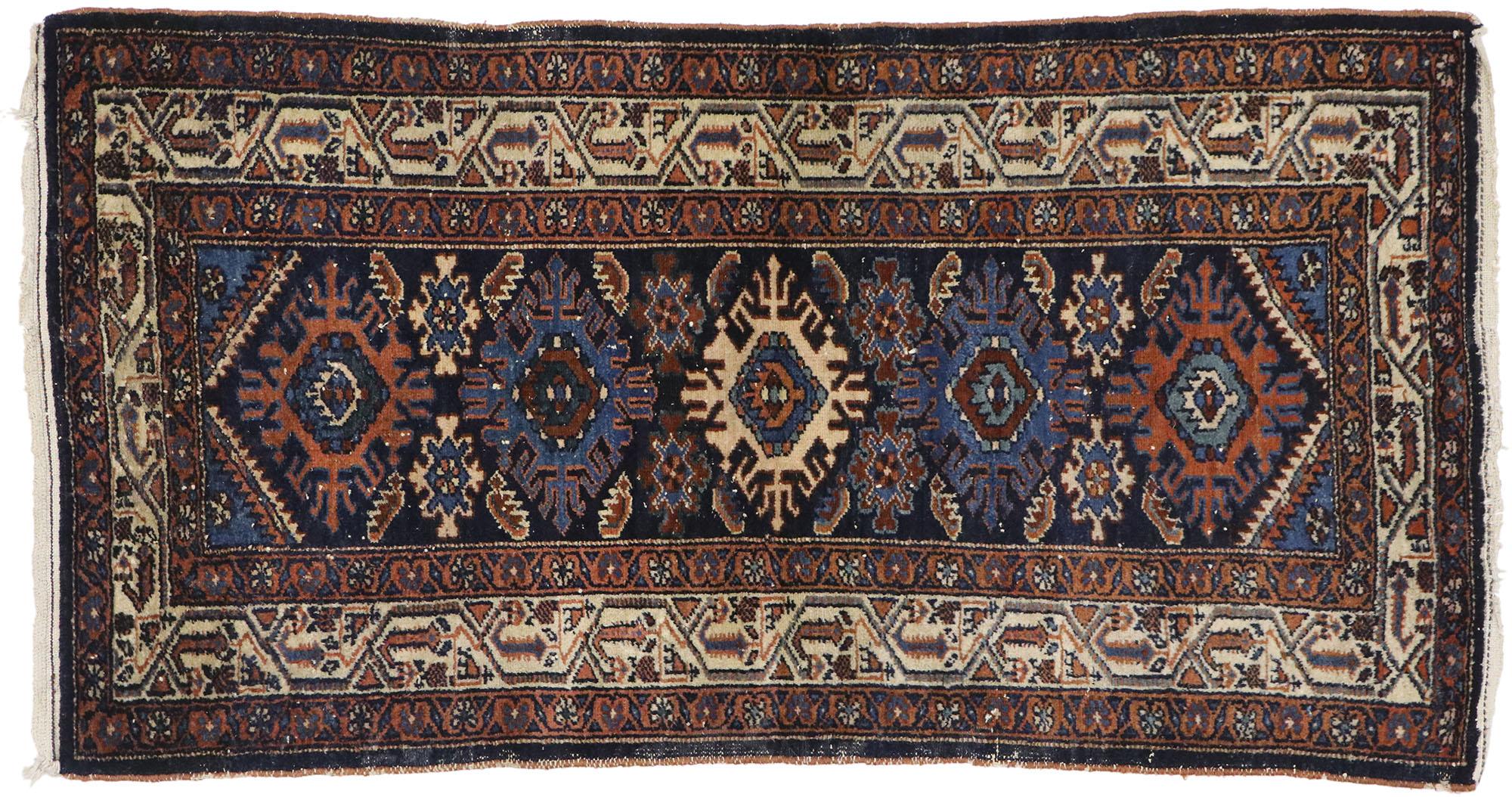 Vintage Persian Heriz Rug with Tribal Style For Sale 2