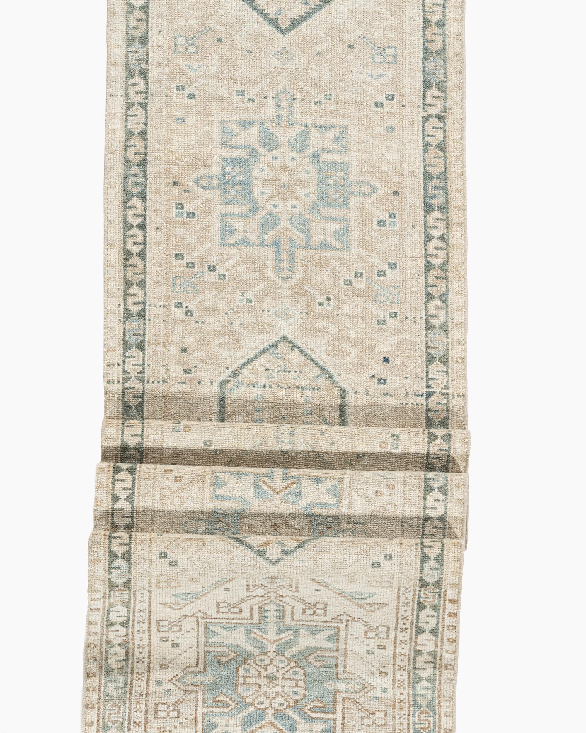 Wool Vintage Persian Heriz Runner 1'10 x 12'8 For Sale