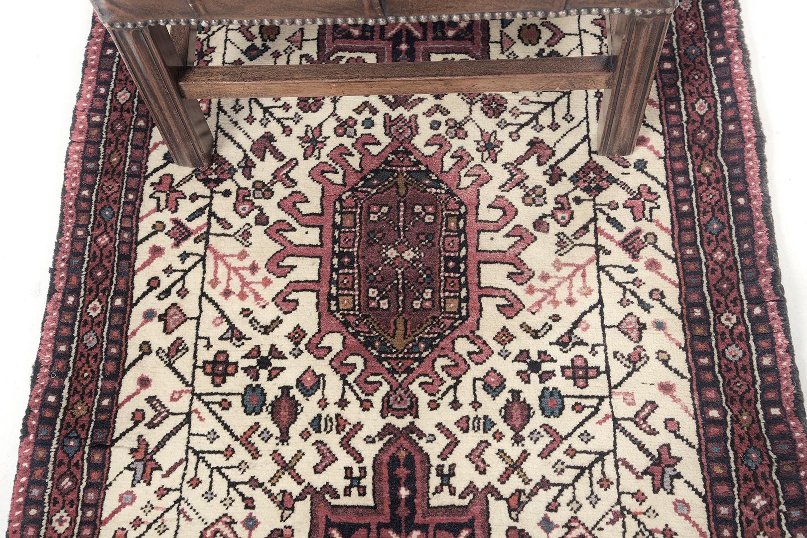 Wool Vintage Persian Heriz Runner 29772 For Sale