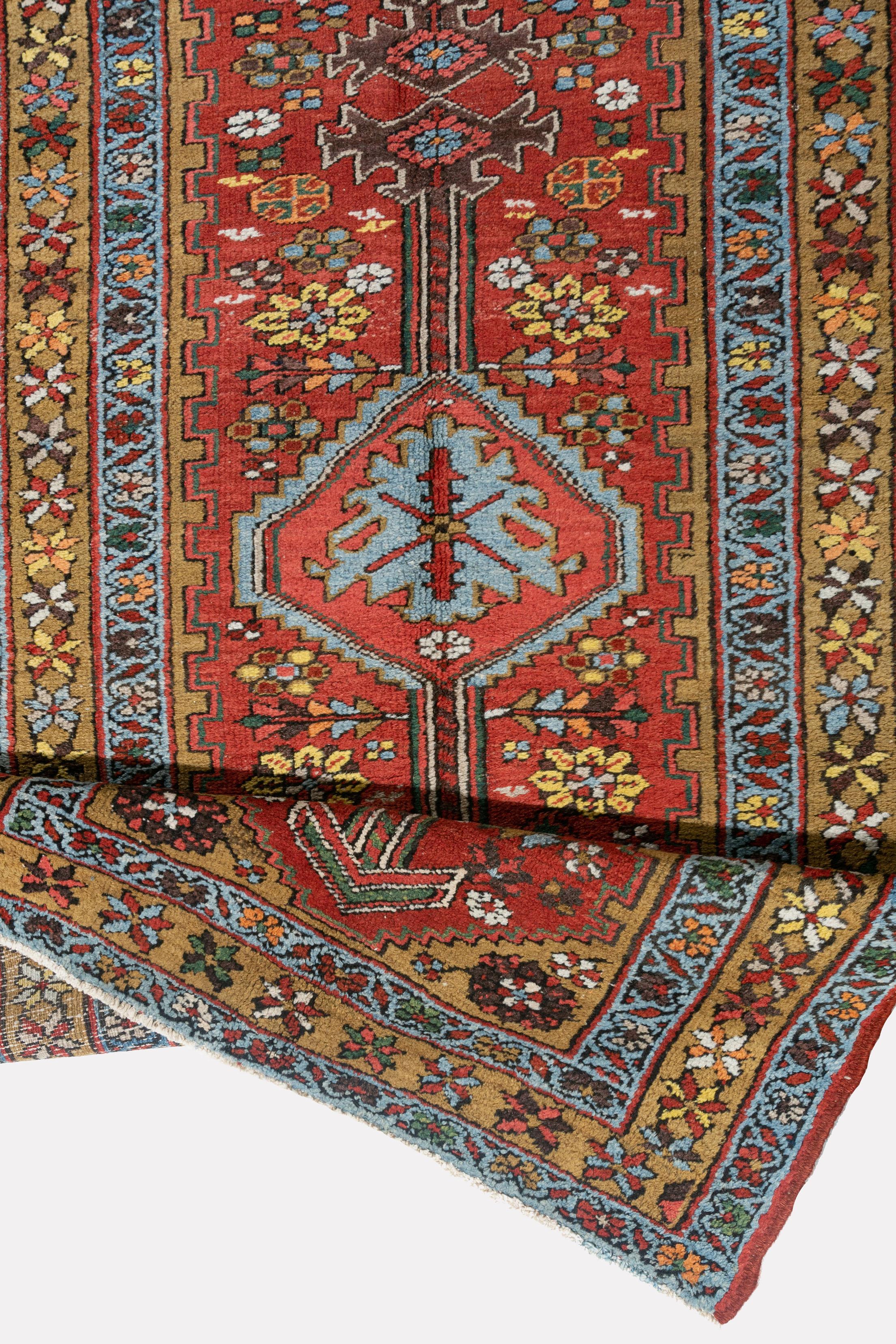 Persischer Heriz-Läufer im Vintage-Stil  3'4 x 14'5 im Angebot 8