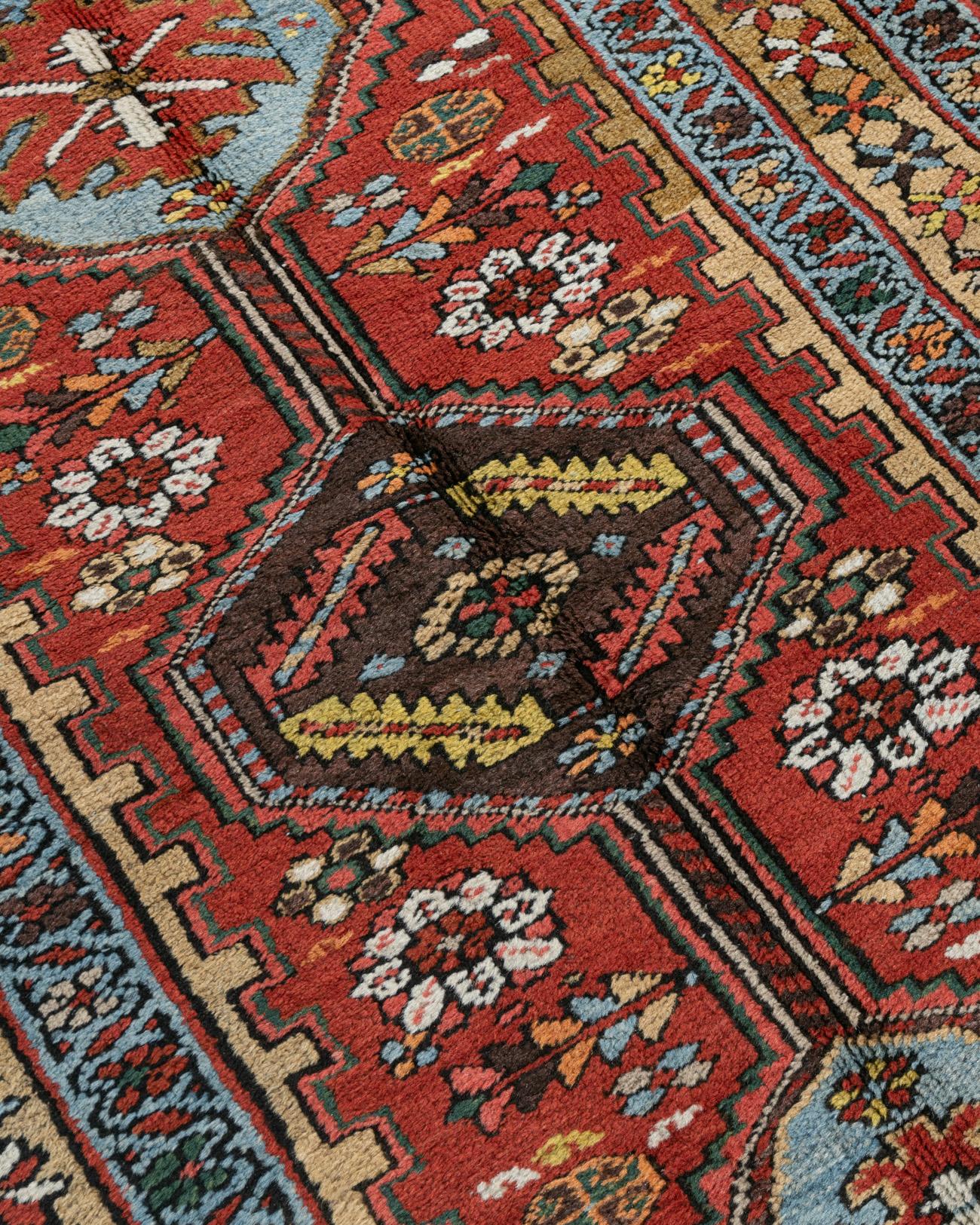 Persischer Heriz-Läufer im Vintage-Stil  3'4 x 14'5 im Angebot 1