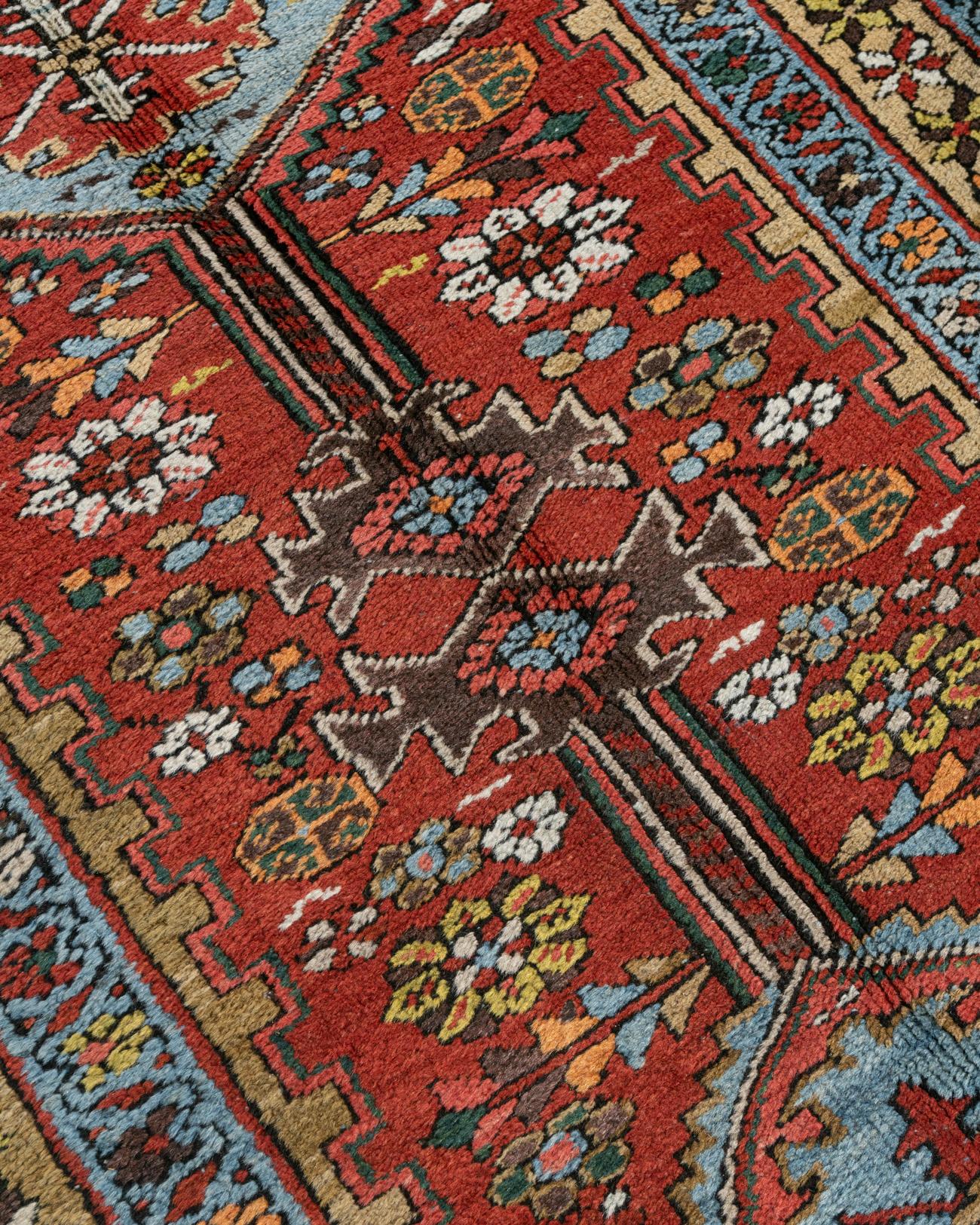 Persischer Heriz-Läufer im Vintage-Stil  3'4 x 14'5 im Angebot 2
