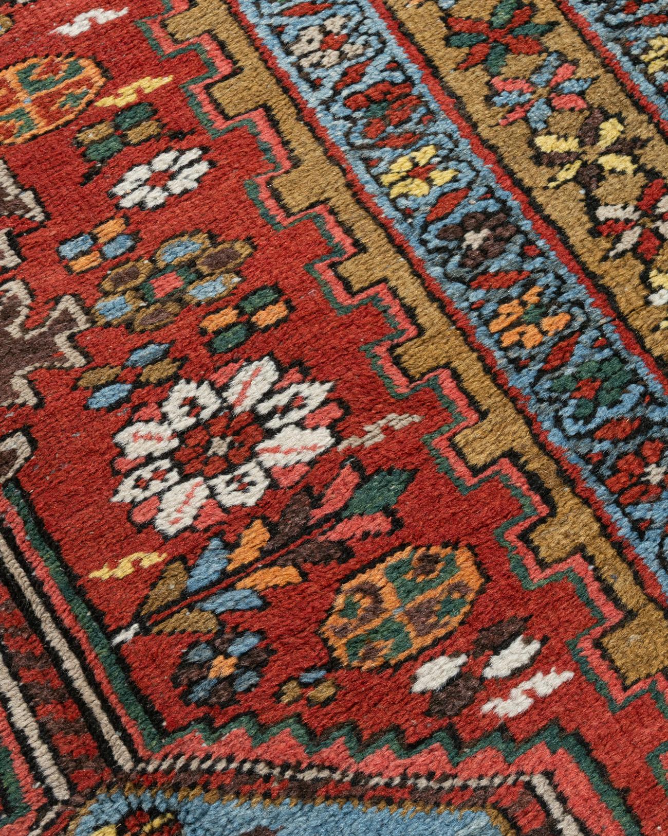 Persischer Heriz-Läufer im Vintage-Stil  3'4 x 14'5 im Angebot 3