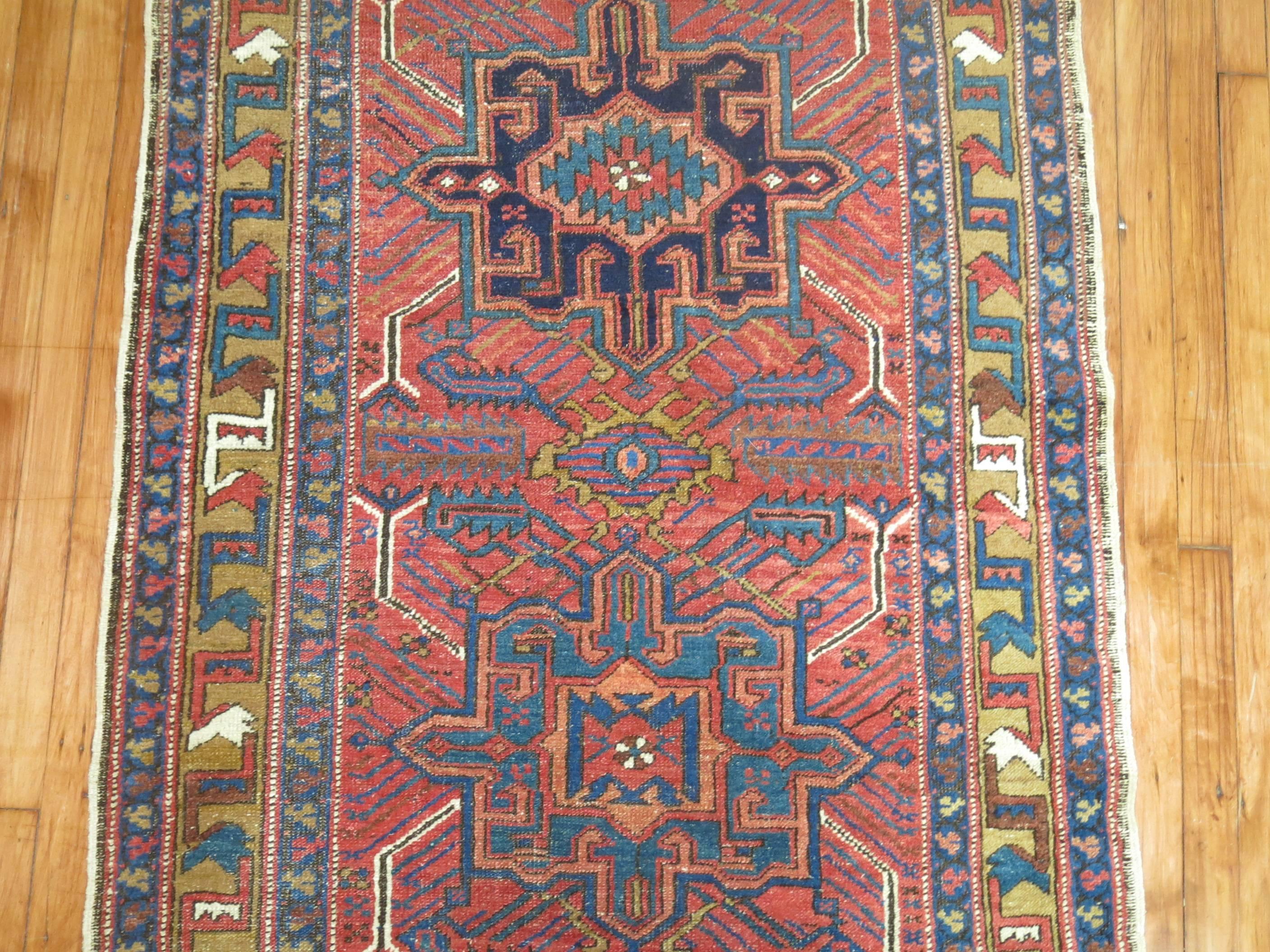 Vintage Persian Heriz Runner In Excellent Condition In New York, NY