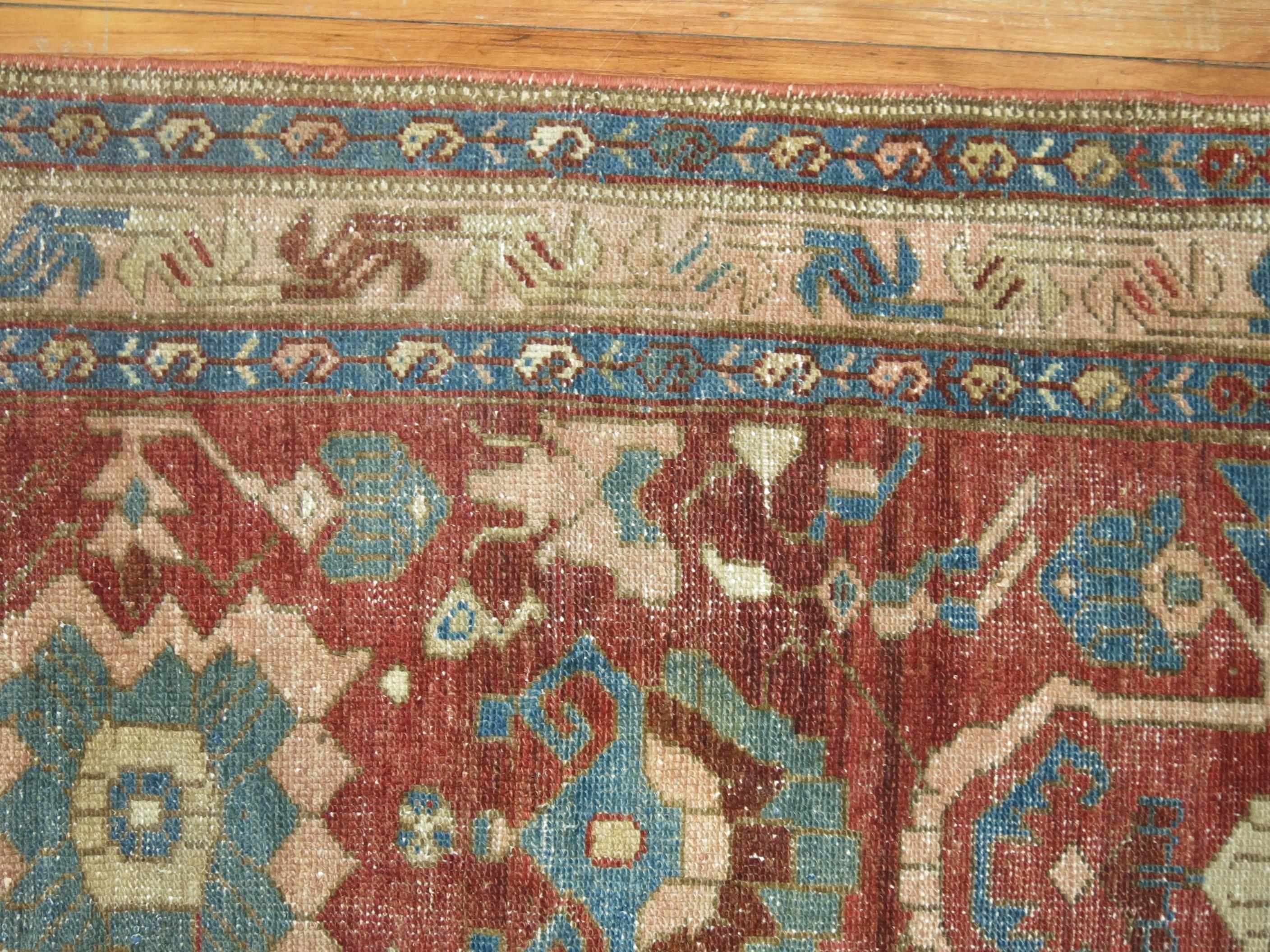 20th Century Vintage Persian Heriz Runner in Rustic Tones