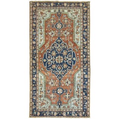 Vintage Persian Heriz Runner in Rustic Tones