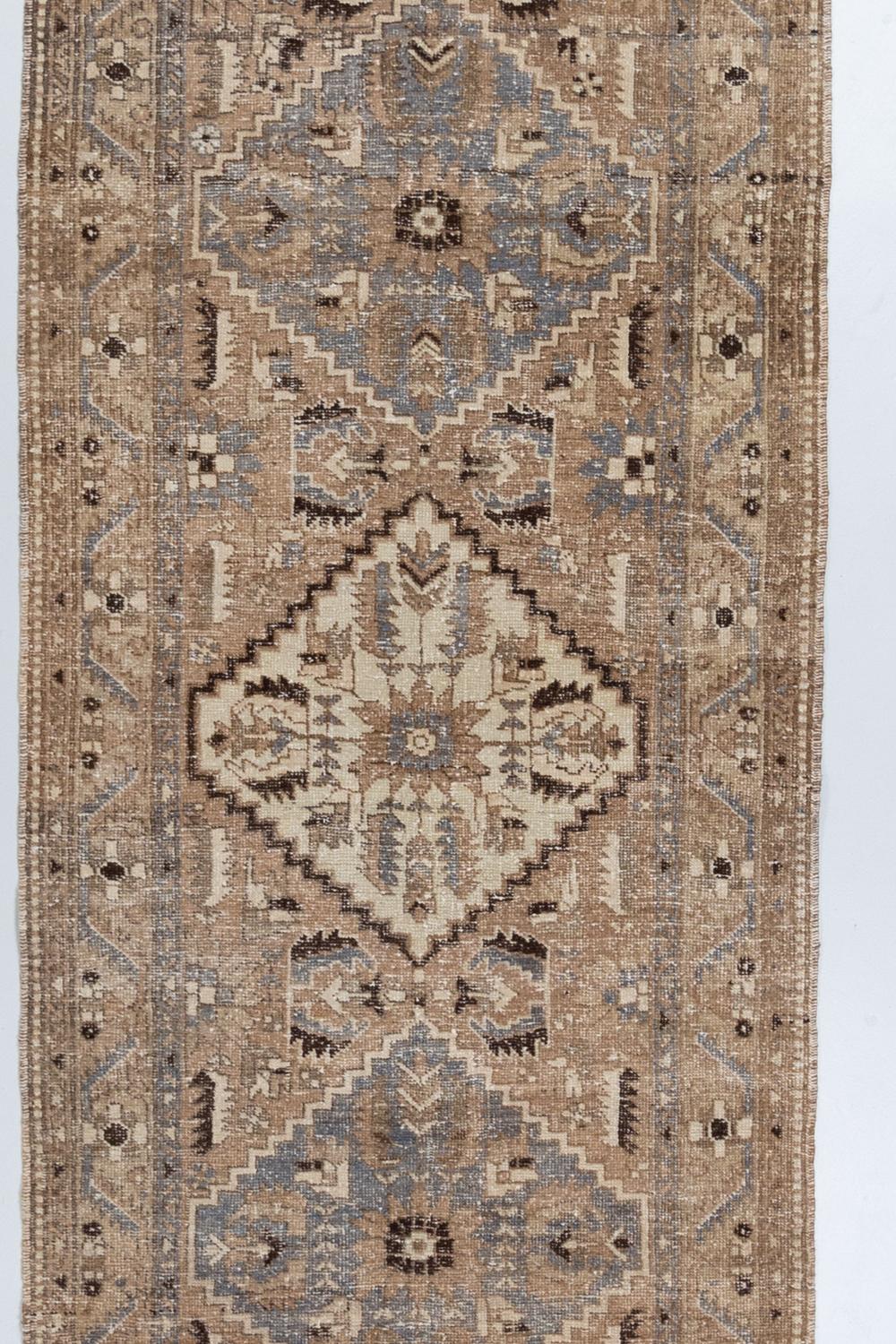 Age: 1930

Pile: low

Wear Notes: 2

Material: wool on cotton

Vintage rugs are made by hand over the course of months, sometimes years. Their imperfections and wear are evidence of the hard working human hands that made them and the