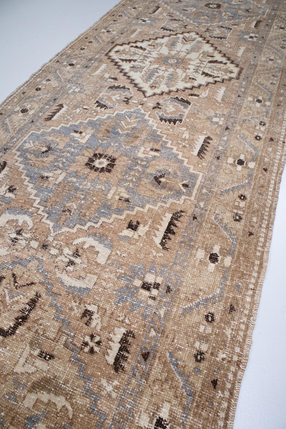 Wool Vintage Persian Heriz Runner Rug