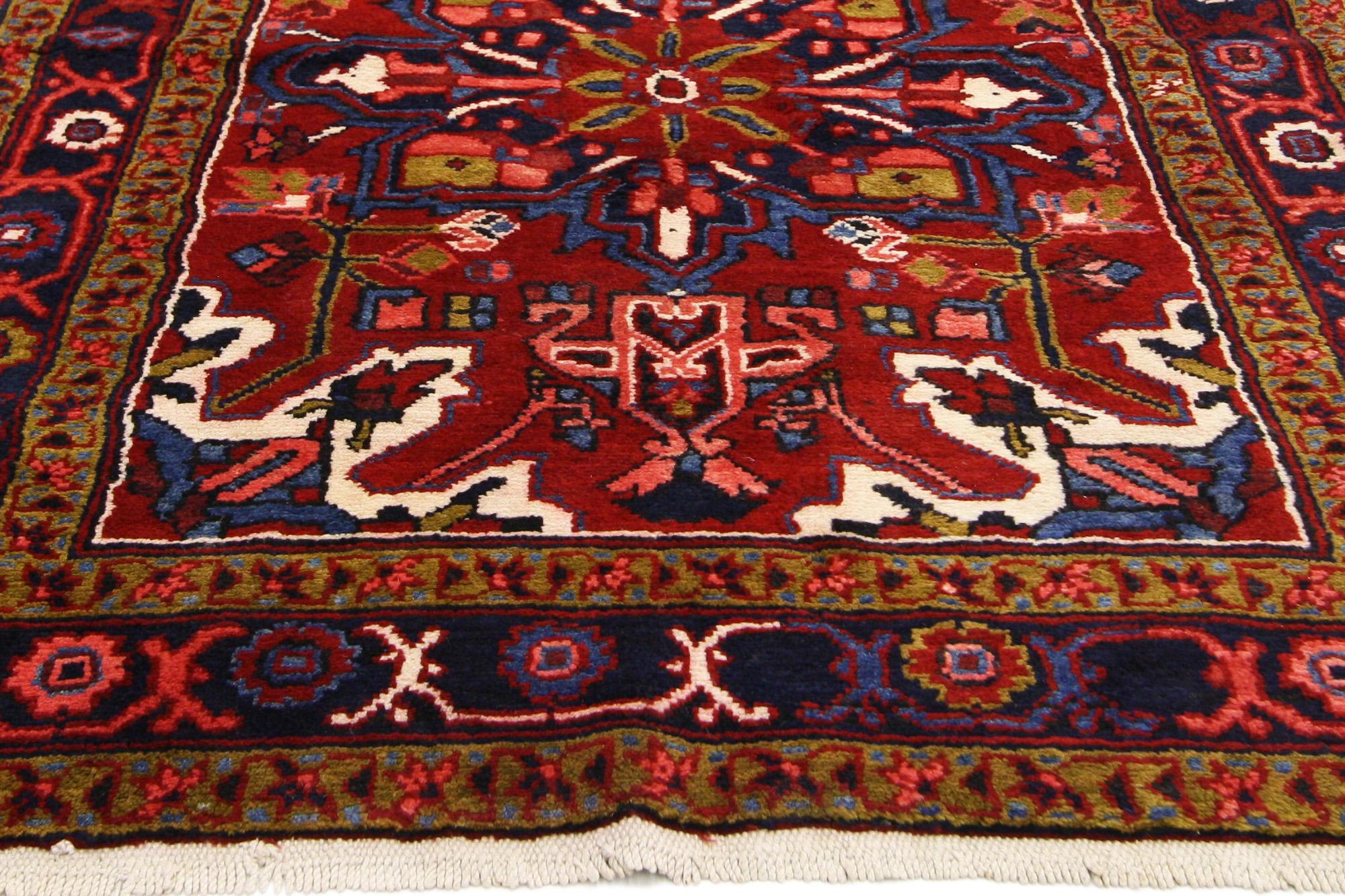 Alter persischer Heriz-Teppich (Handgeknüpft) im Angebot