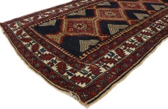 Vintage Persian Heriz Runner with Mid-Century Modern Style