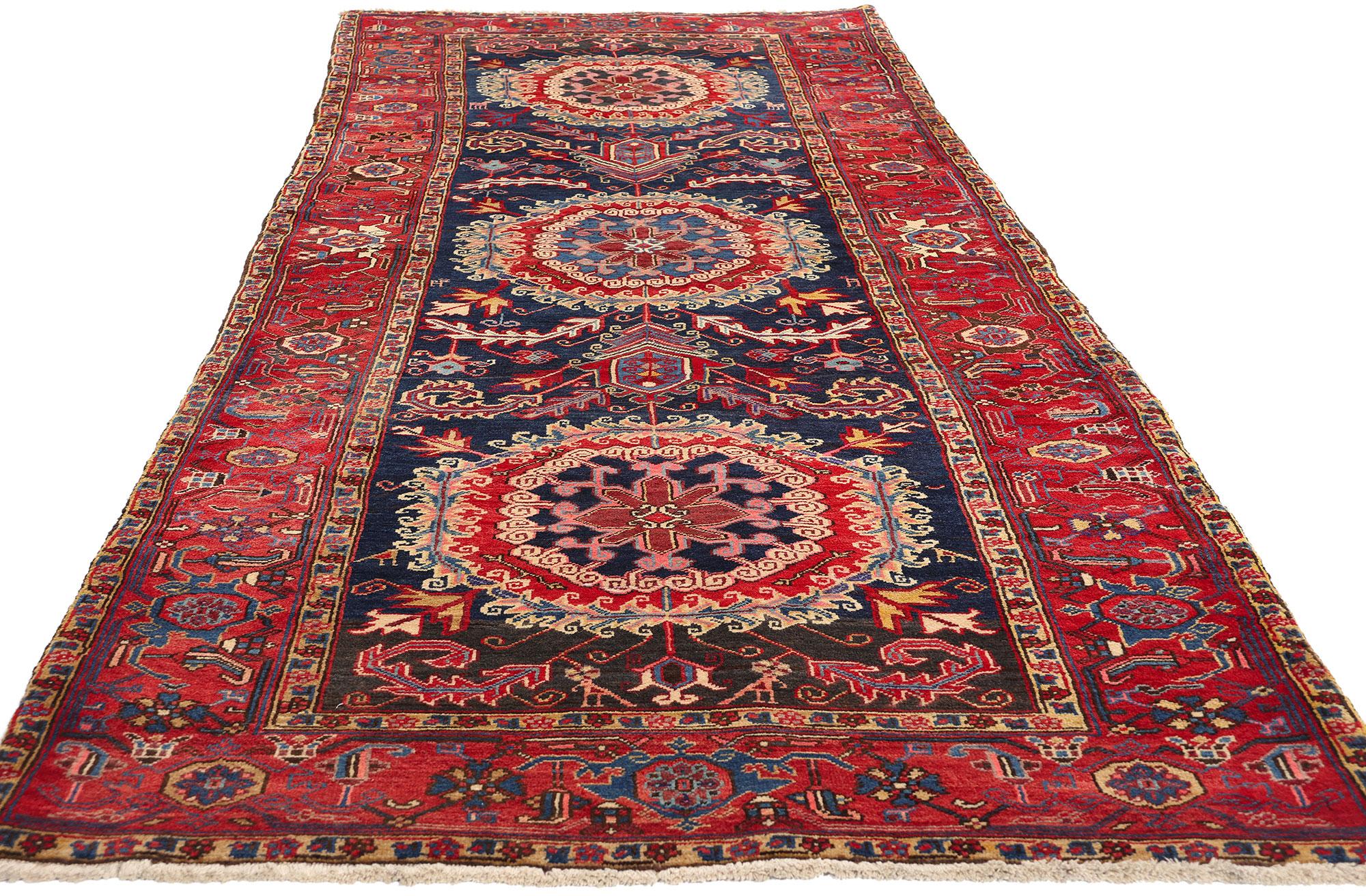Heriz Serapi Vintage Persian Carpet Heriz Rug Traditional Elegance For Sale