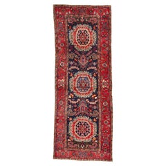Used Persian Carpet Heriz Rug Traditional Elegance