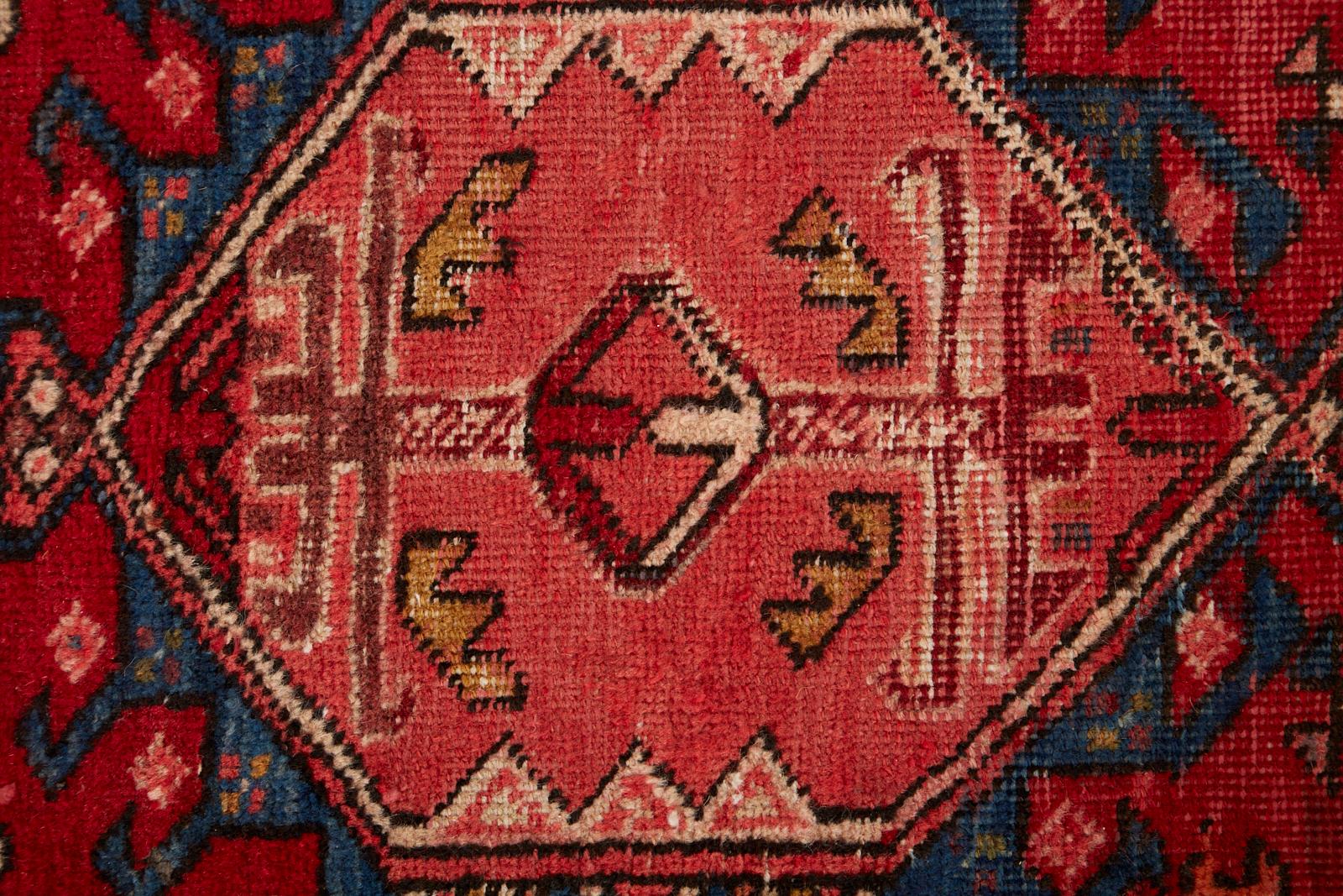 Vintage Persian Karadja Heriz Runner with Tribal Design For Sale 10