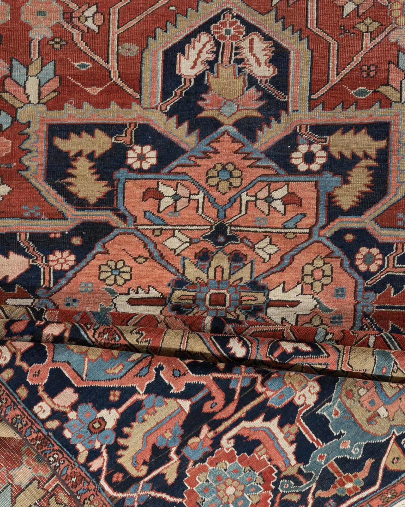 Vintage Persian Heriz Serapi Rug  11'4 x 18'5 For Sale 9