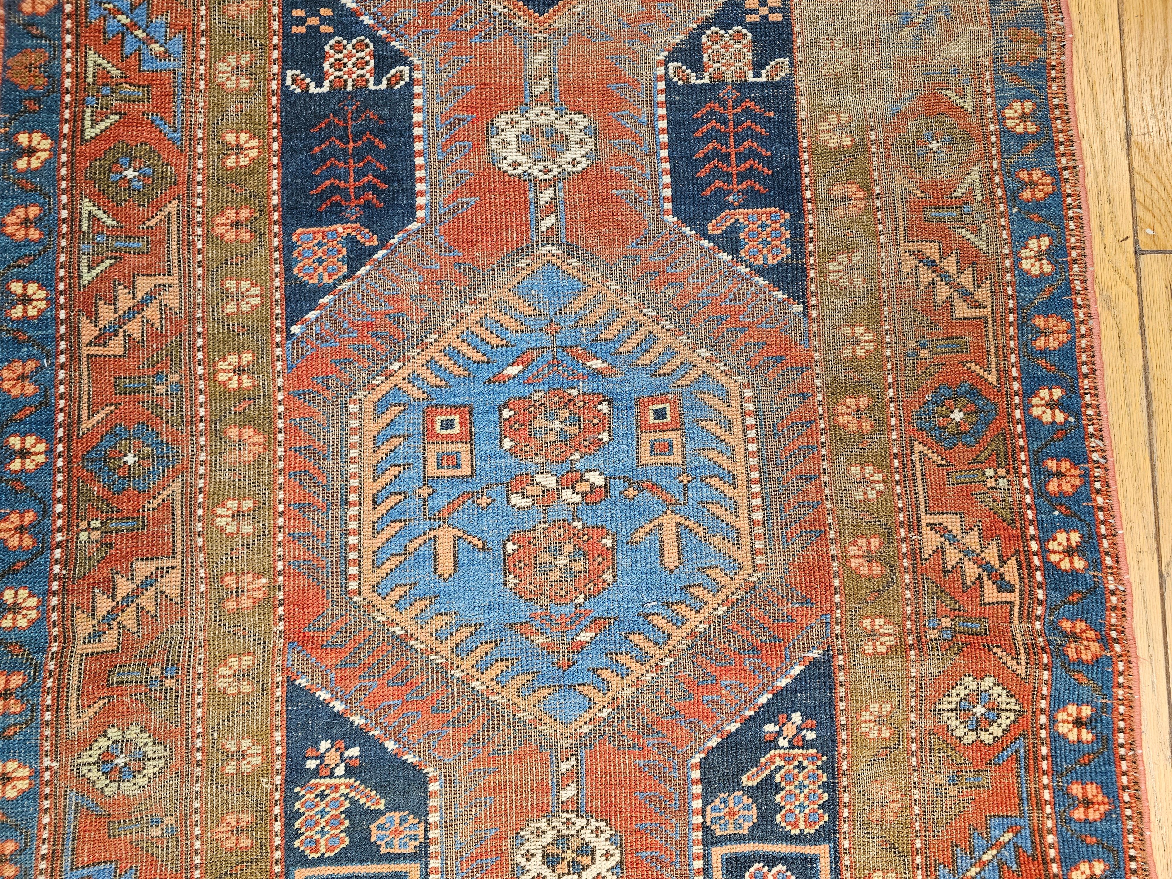 Vintage Persian Heriz Serapi Runner lungo e largo in vendita 3