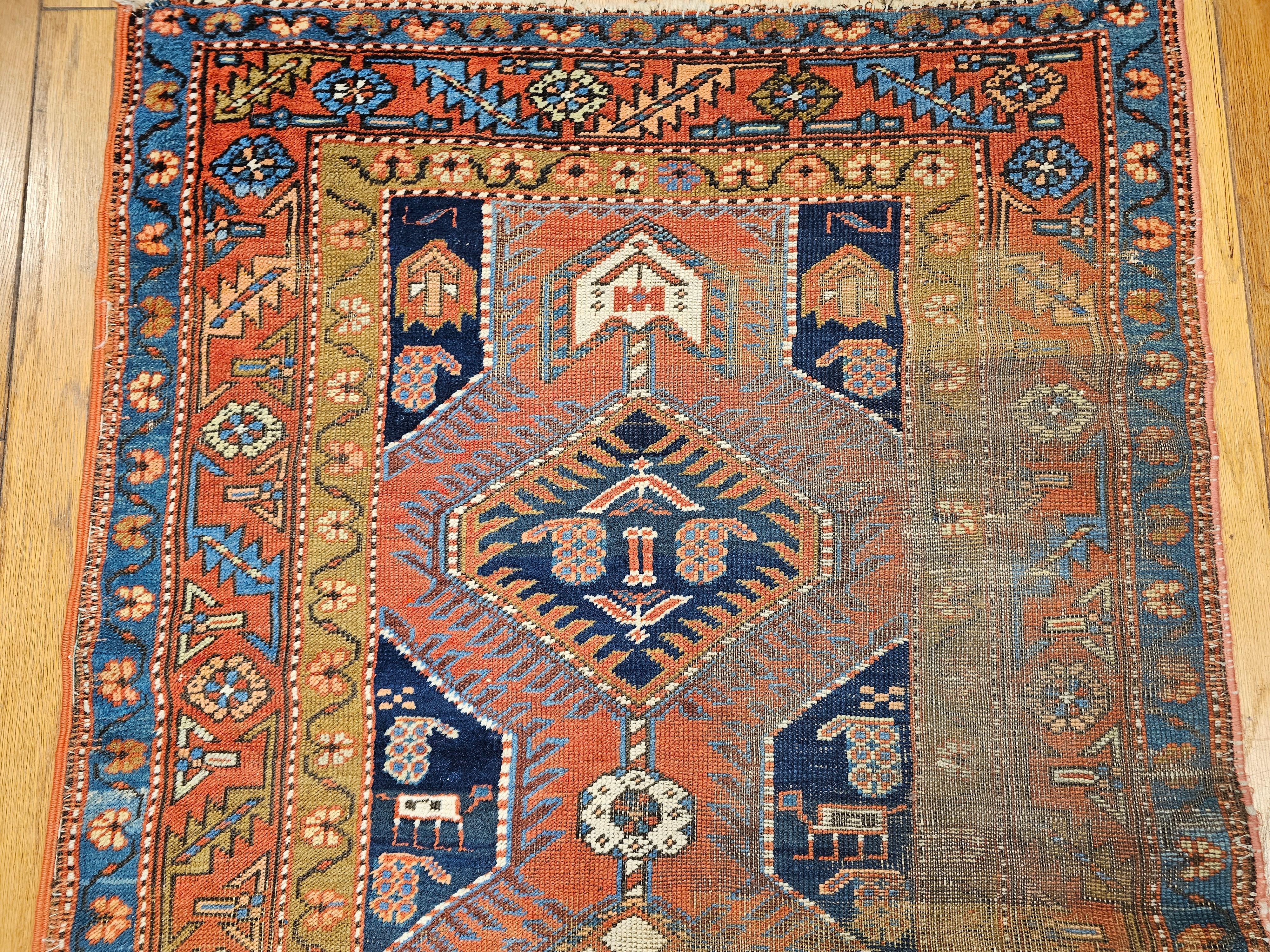 Vintage Persian Heriz Serapi Runner lungo e largo in vendita 4