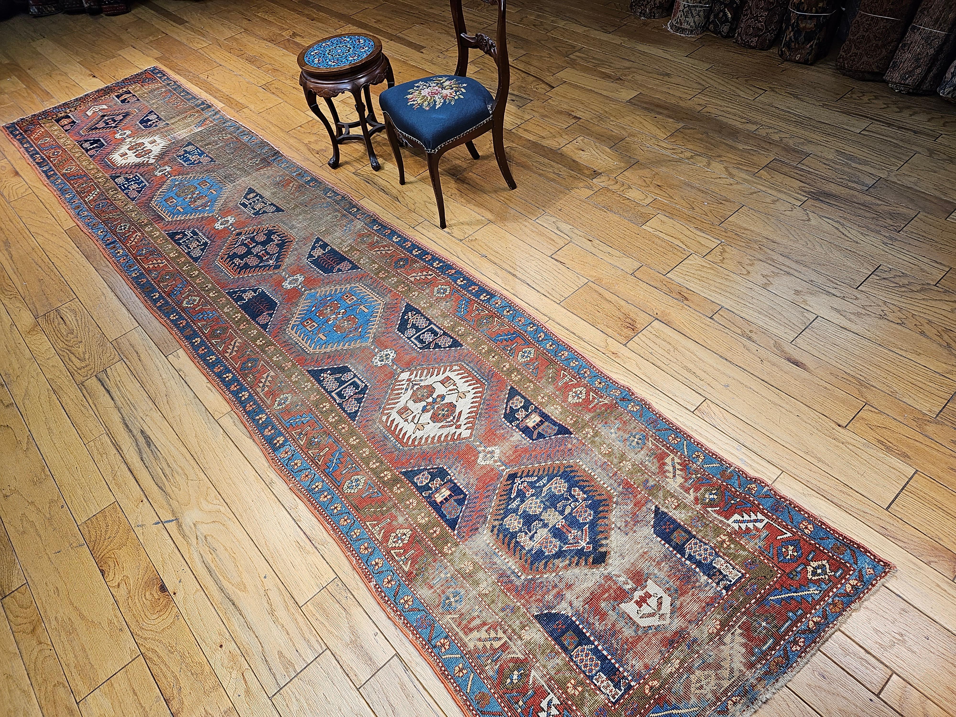 Vintage Persian Heriz Serapi Runner lungo e largo in vendita 8