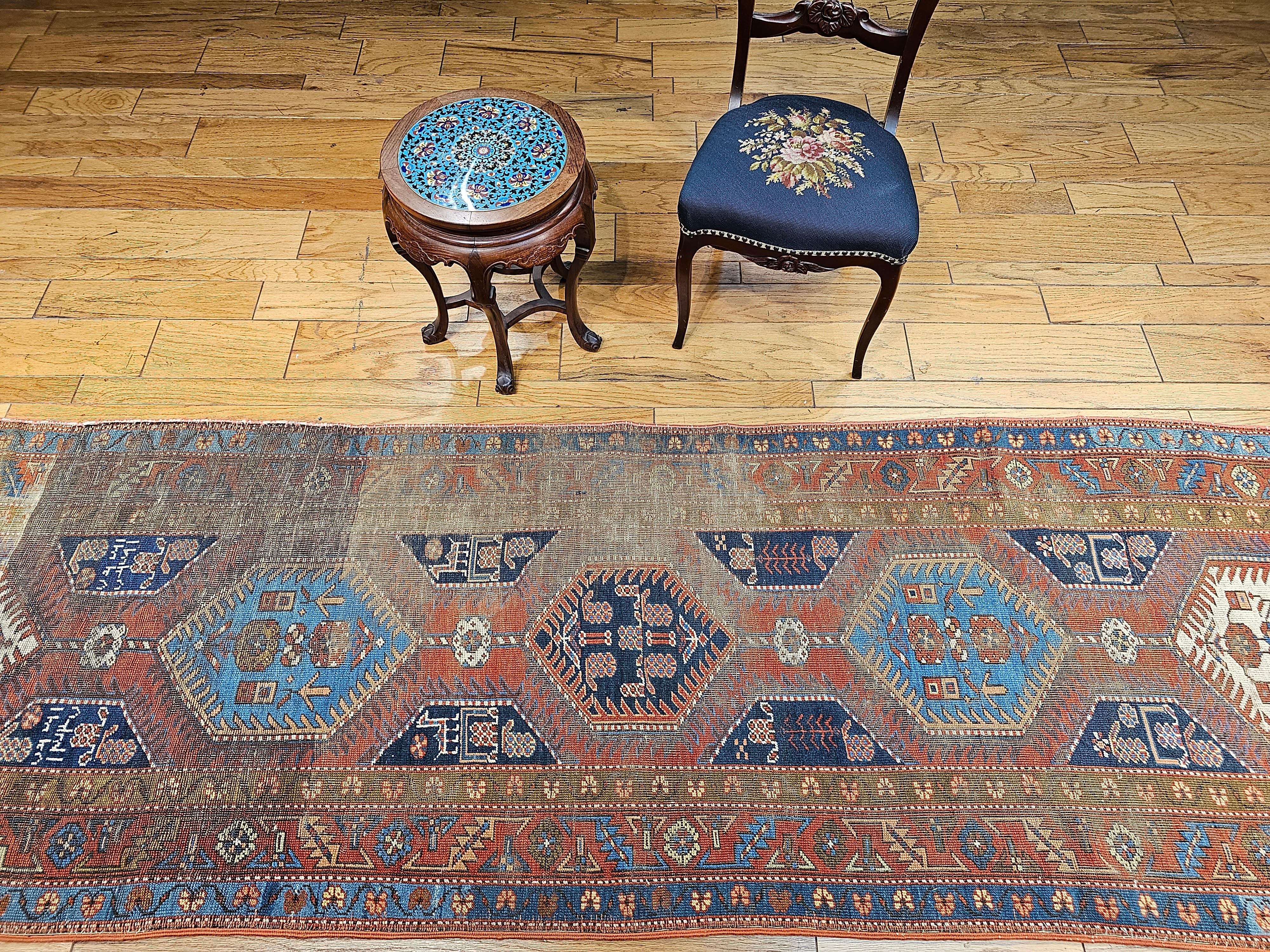 Vintage Persian Heriz Serapi Runner lungo e largo in vendita 10