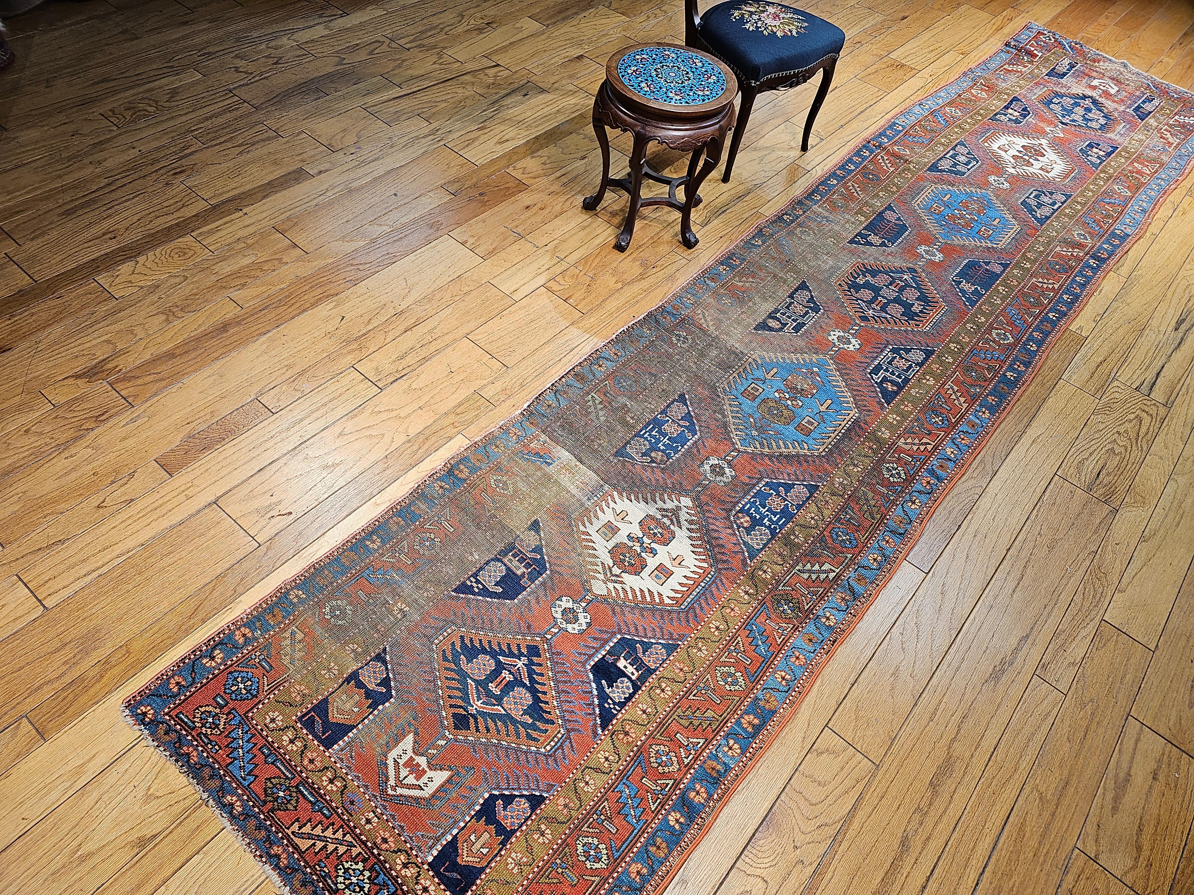 Vintage Persian Heriz Serapi Runner lungo e largo in vendita 12