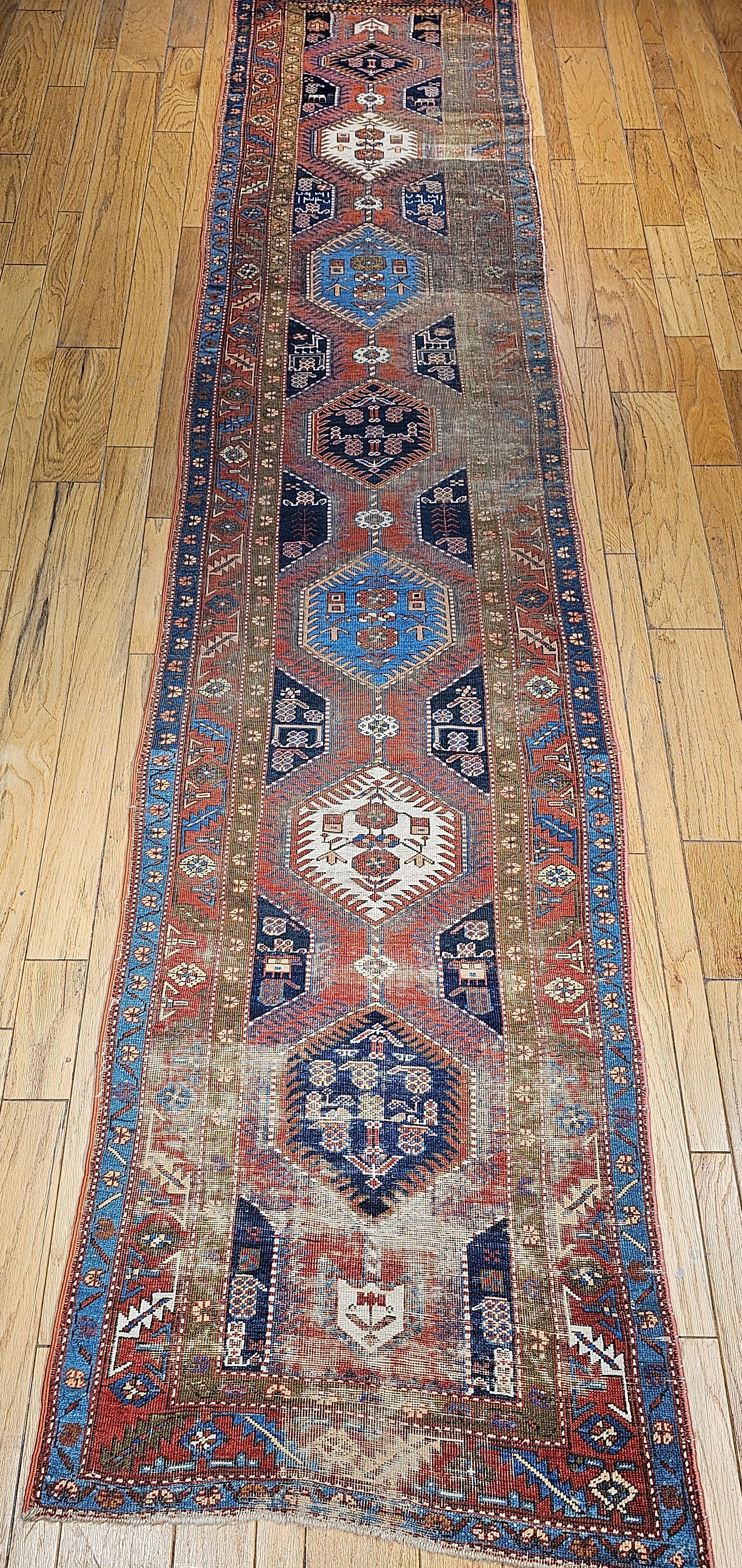 Vintage Persian Heriz Serapi Runner lungo e largo in vendita 13