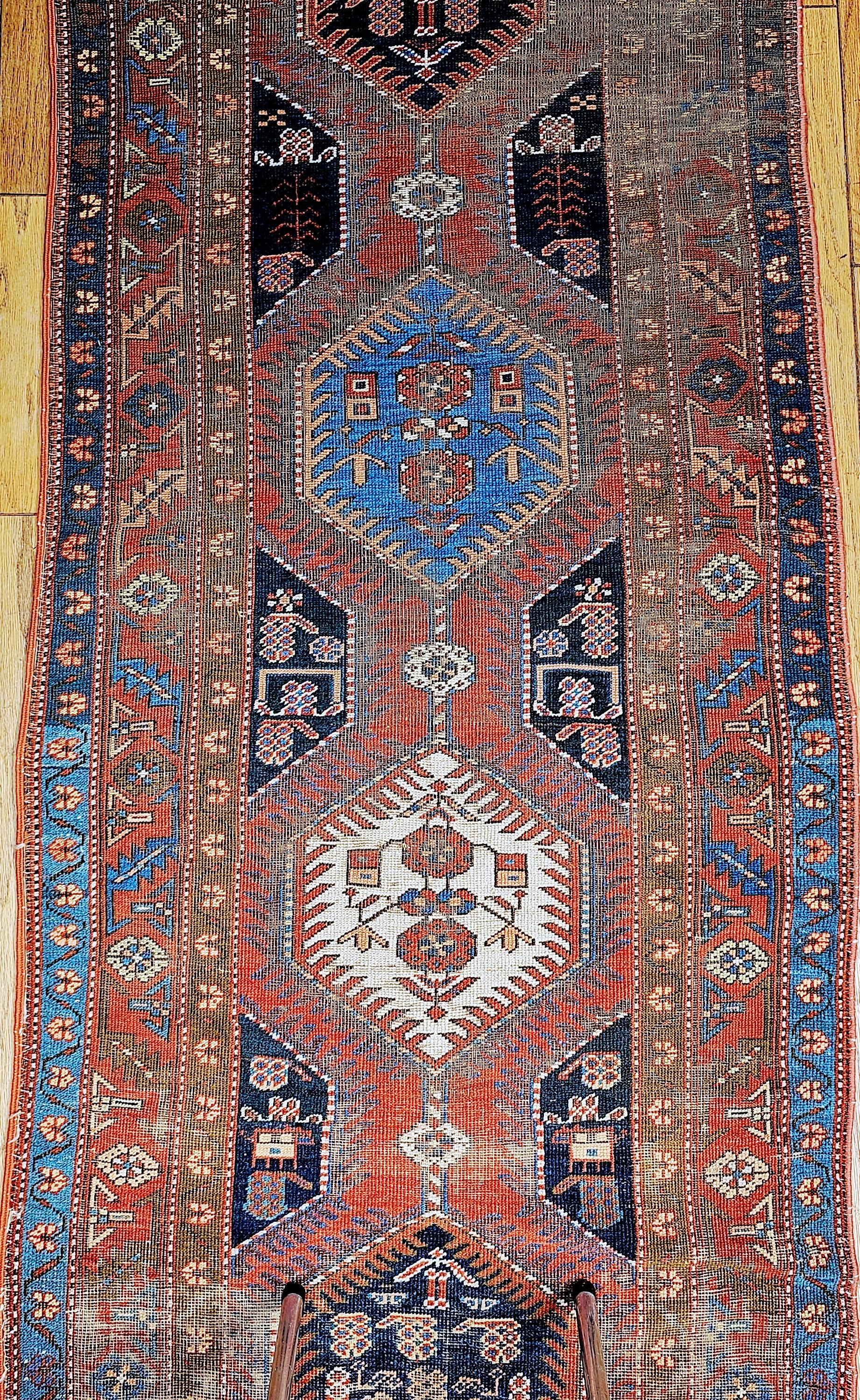 Lana Vintage Persian Heriz Serapi Runner lungo e largo in vendita