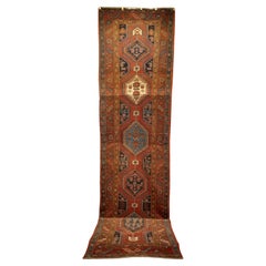 Vintage Persian Heriz Serapi Long and Wide Runner